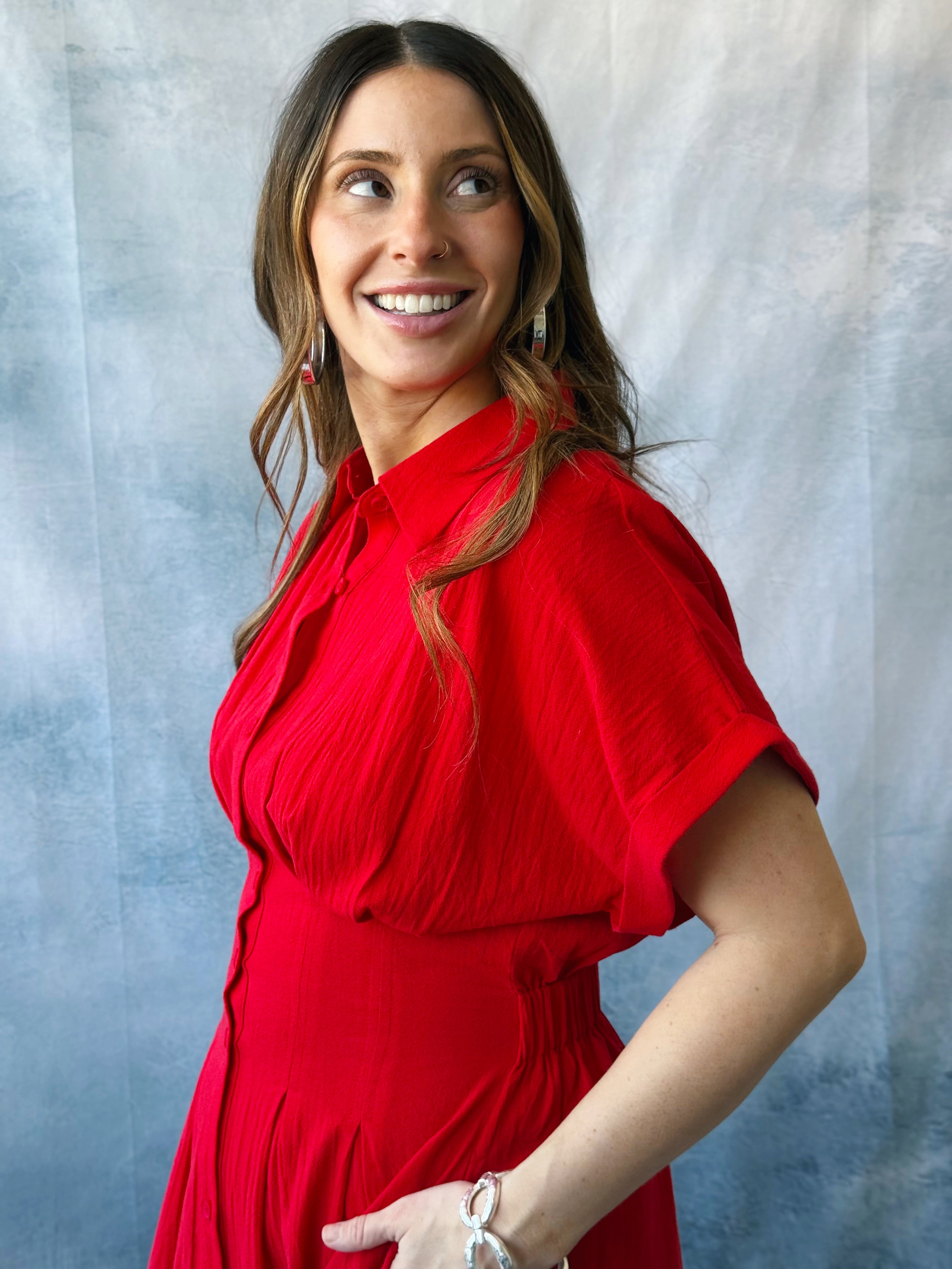 Over The Moon Dress - RED