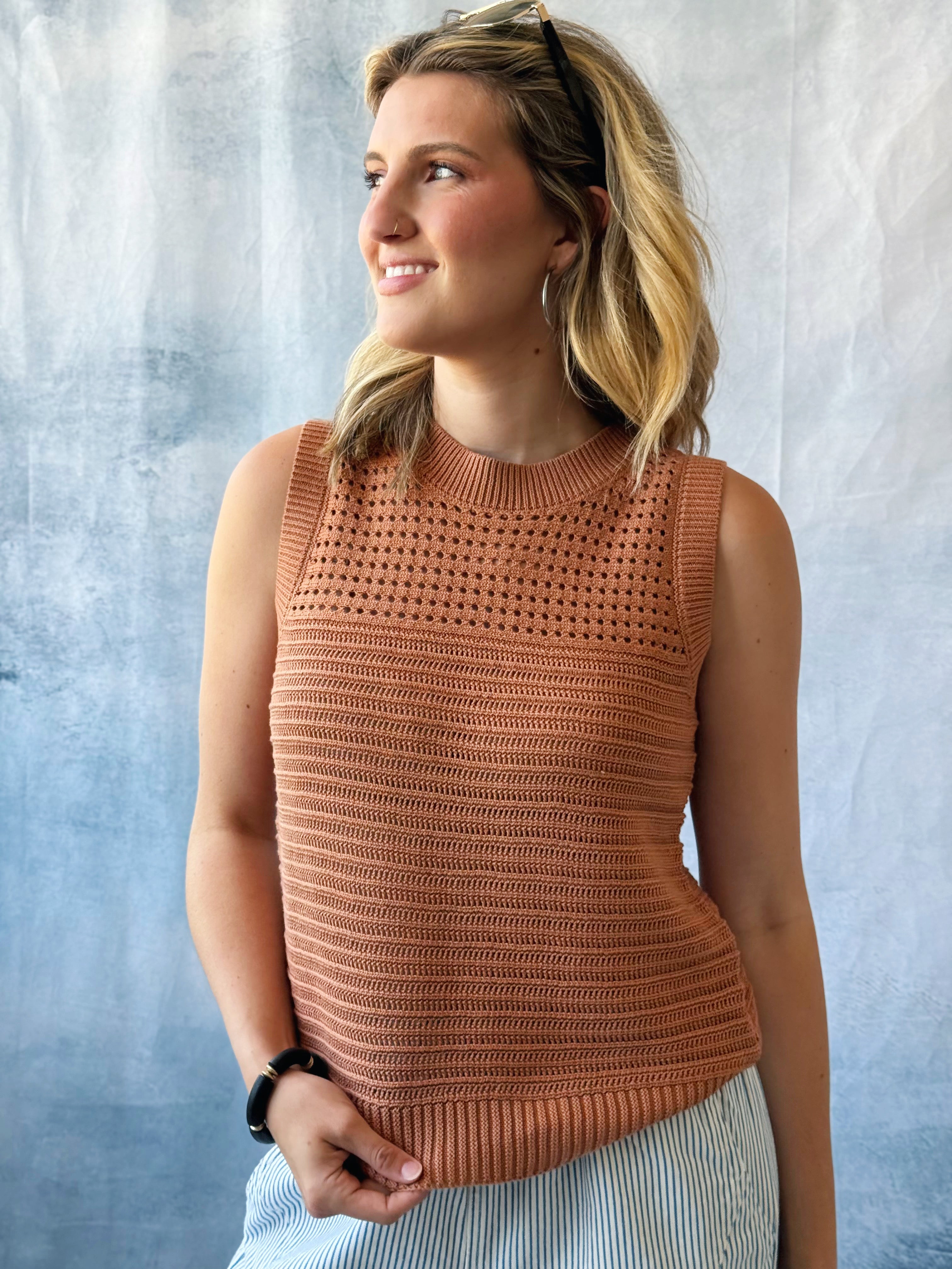 Barrett Sweater Tank- POPPY