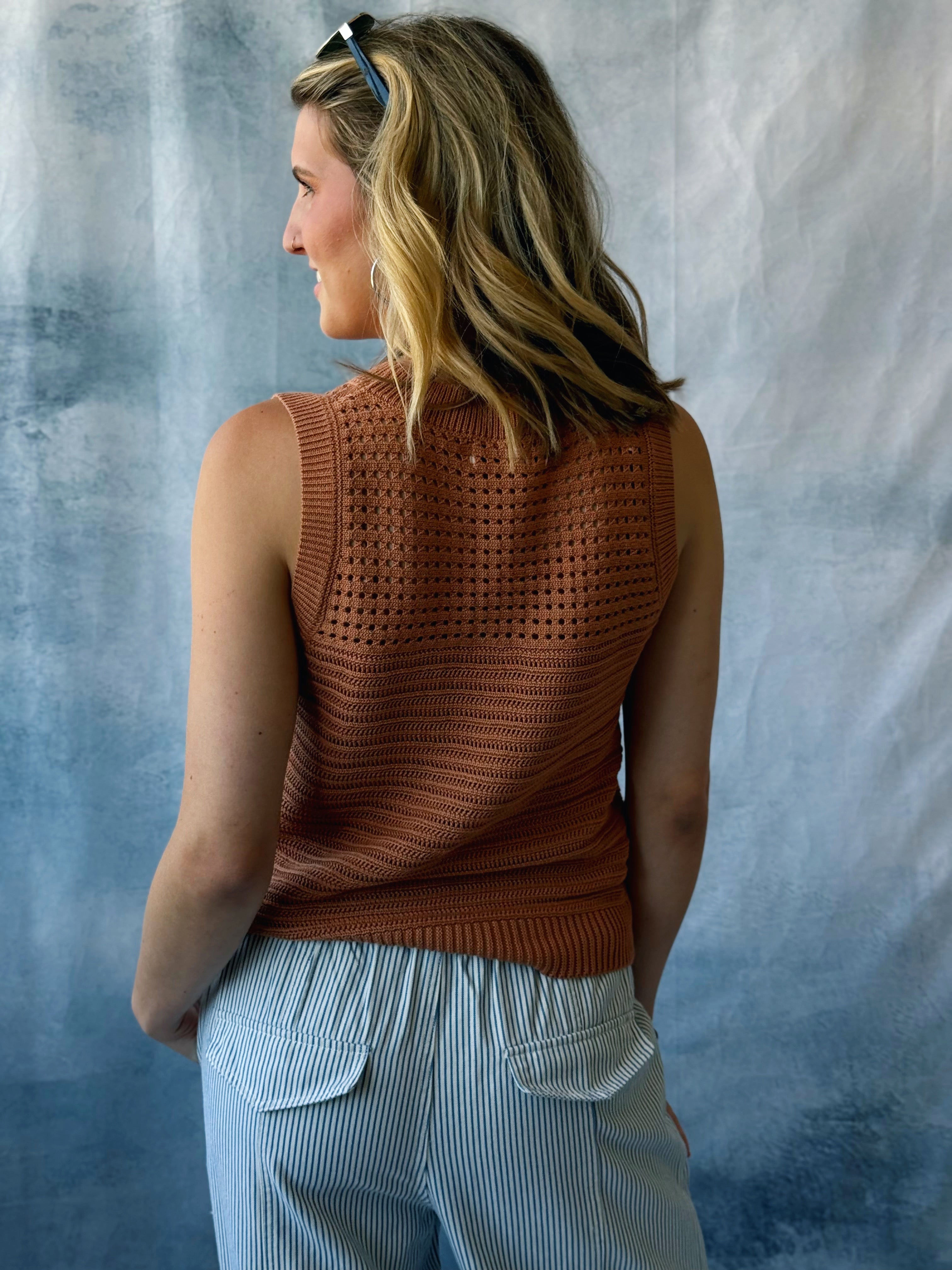 Barrett Sweater Tank- POPPY