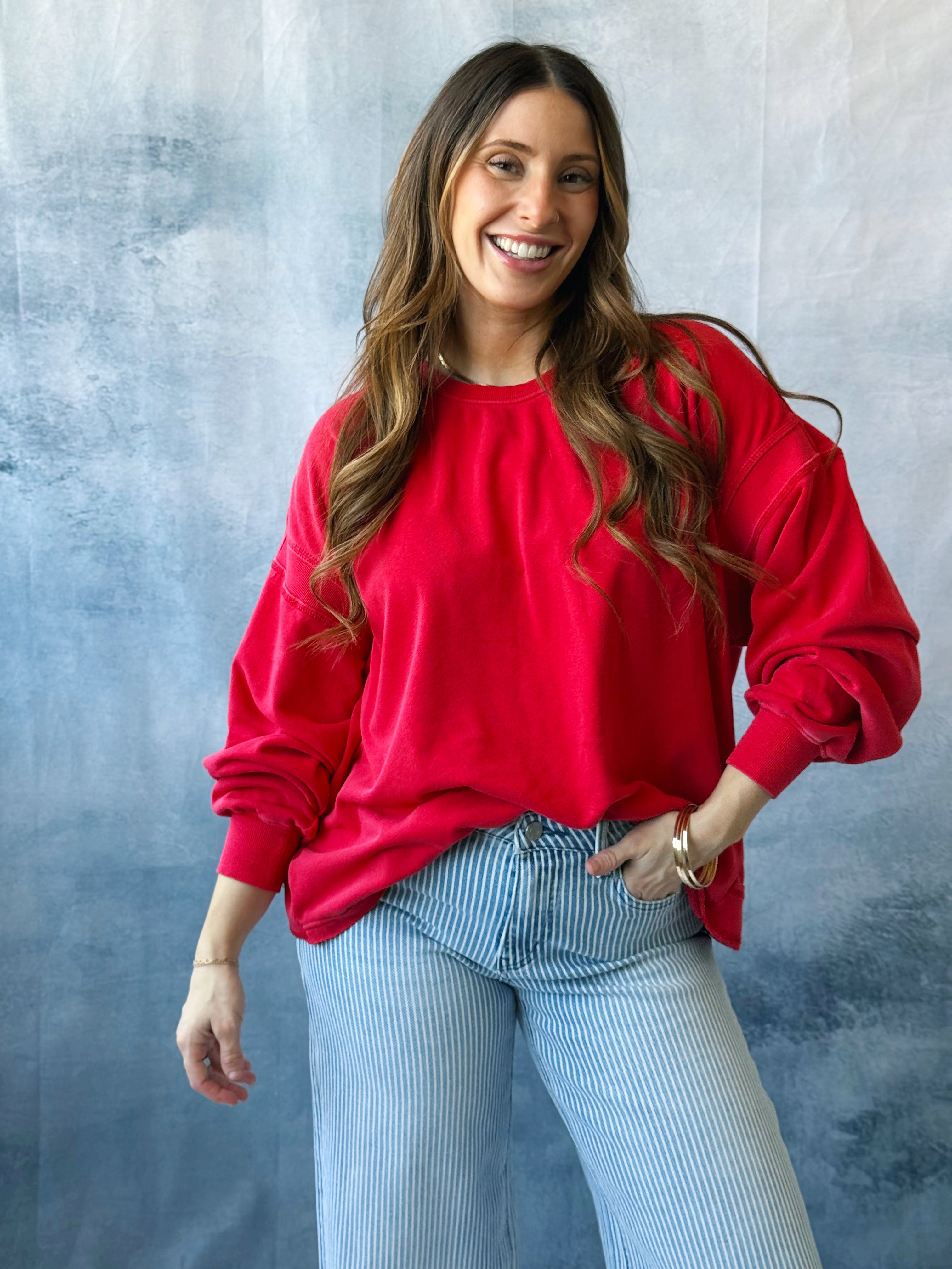 Tisha Sweatshirt - RED
