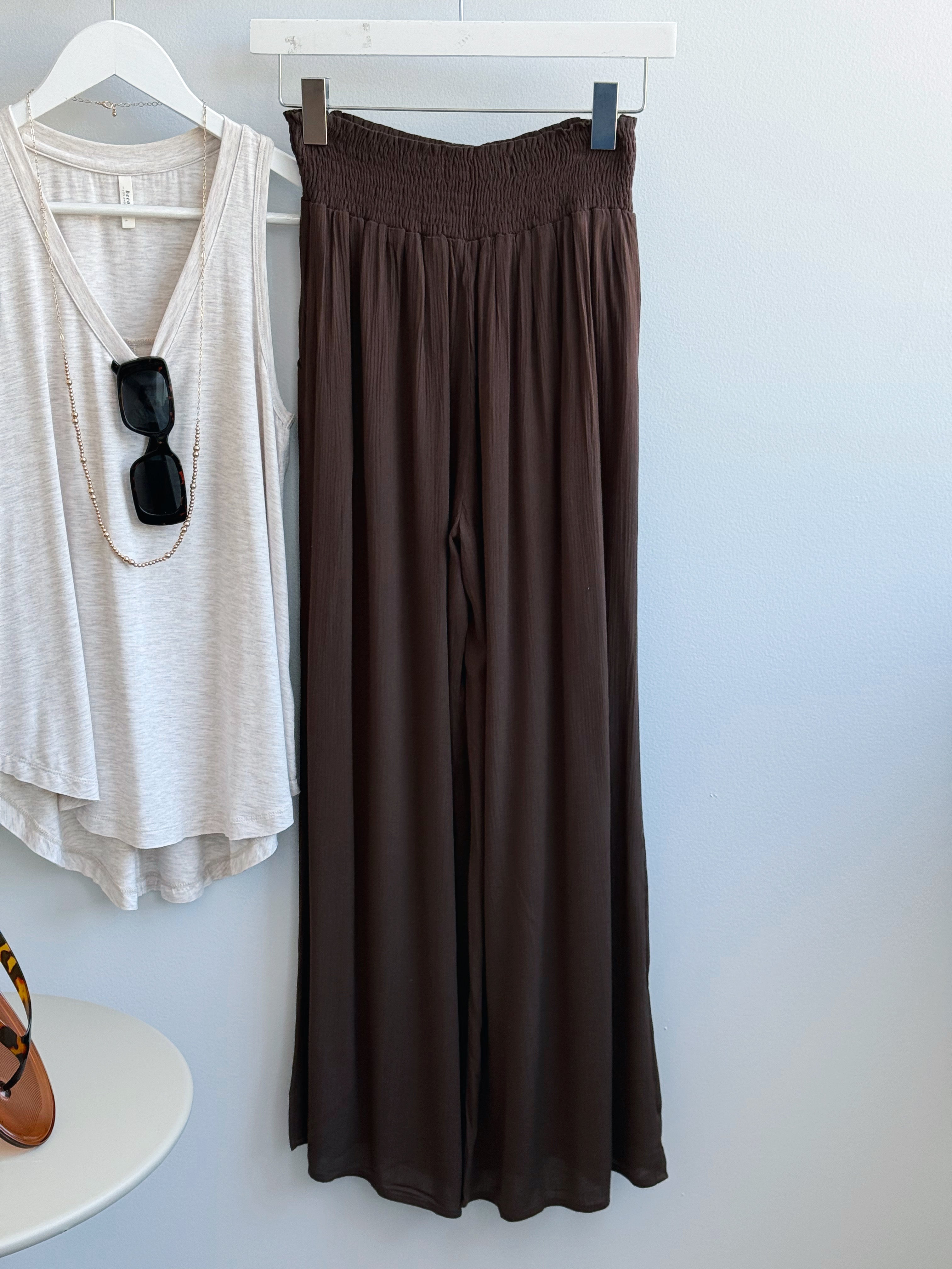 Free Flowing Pants - CHOCOLATE