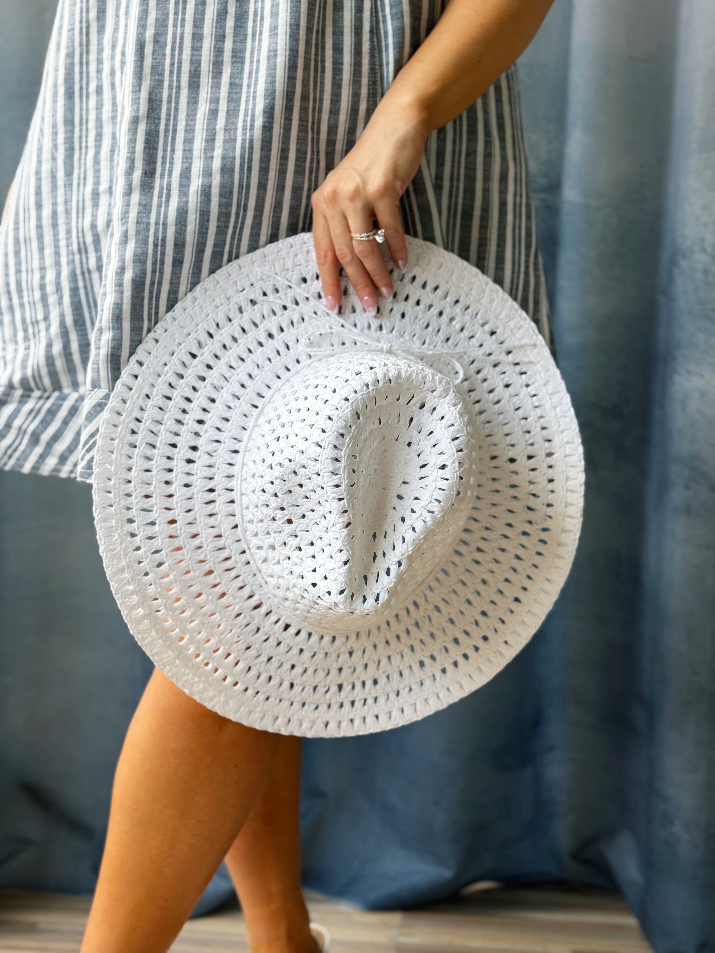 Straw Floppy Hat - WHITE