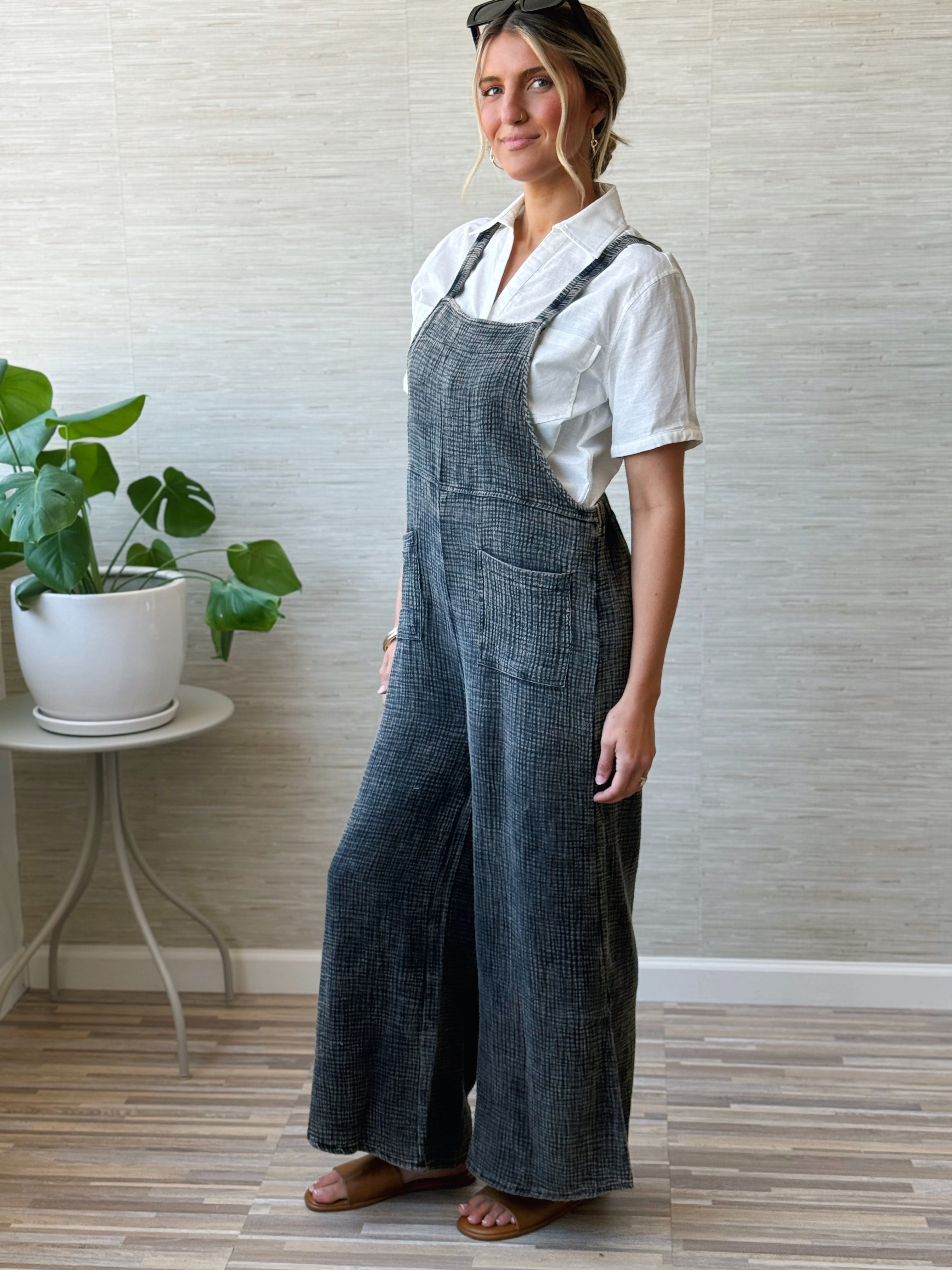 Seagrass Overalls - ASH BLACK