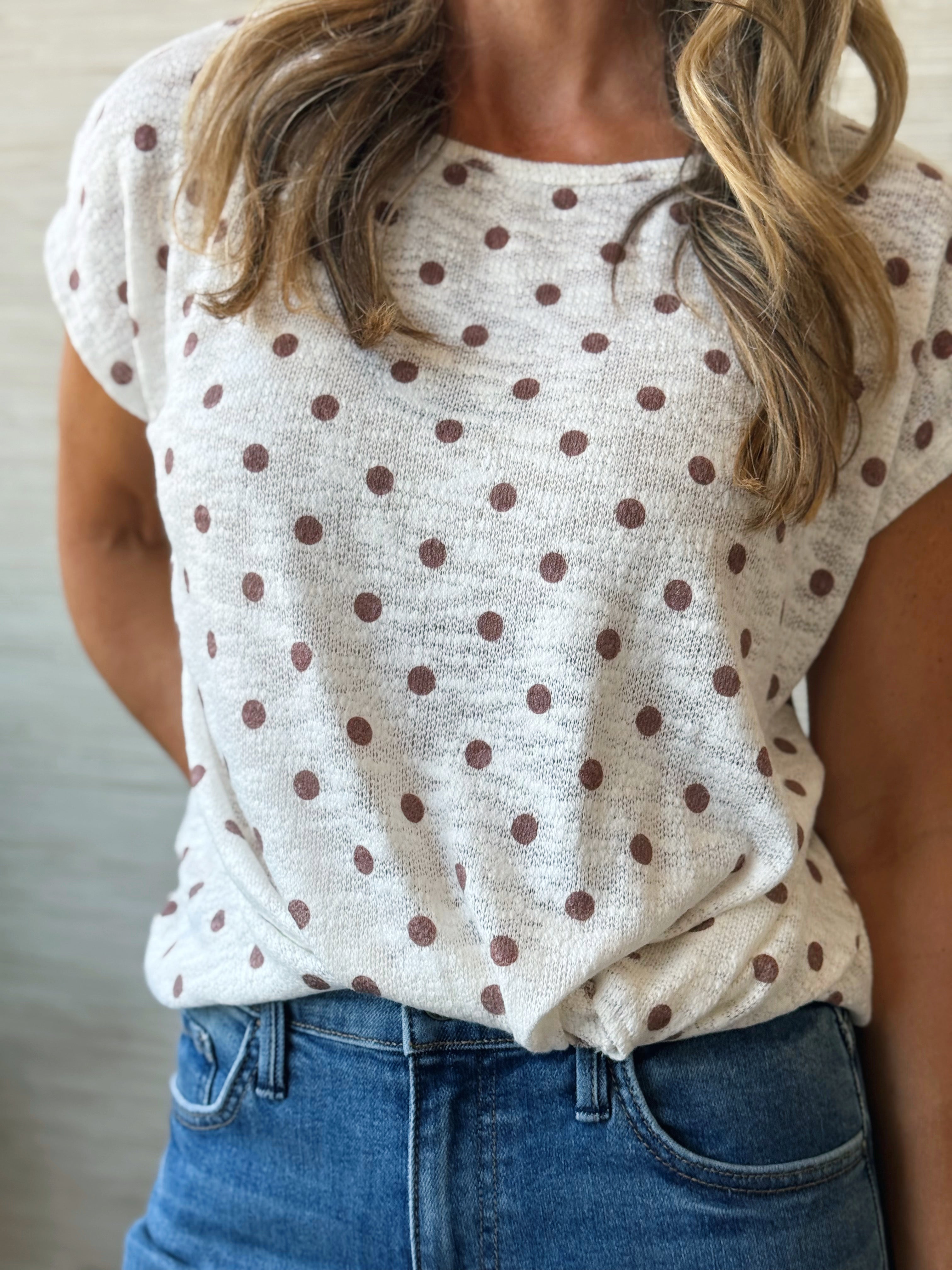 Taryn Top - WHITE/BROWN