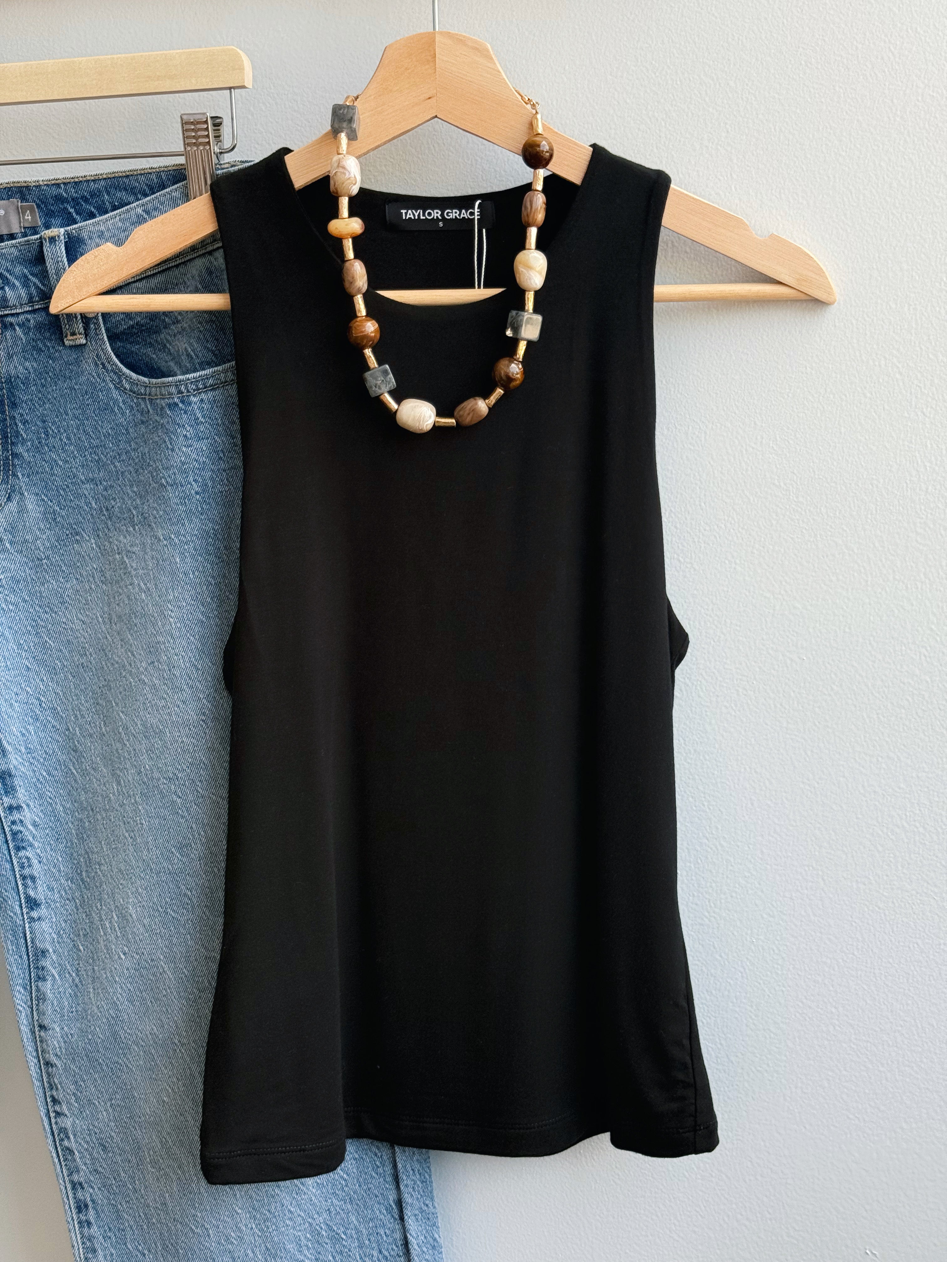 Final Touch High Neck Tank - BLACK