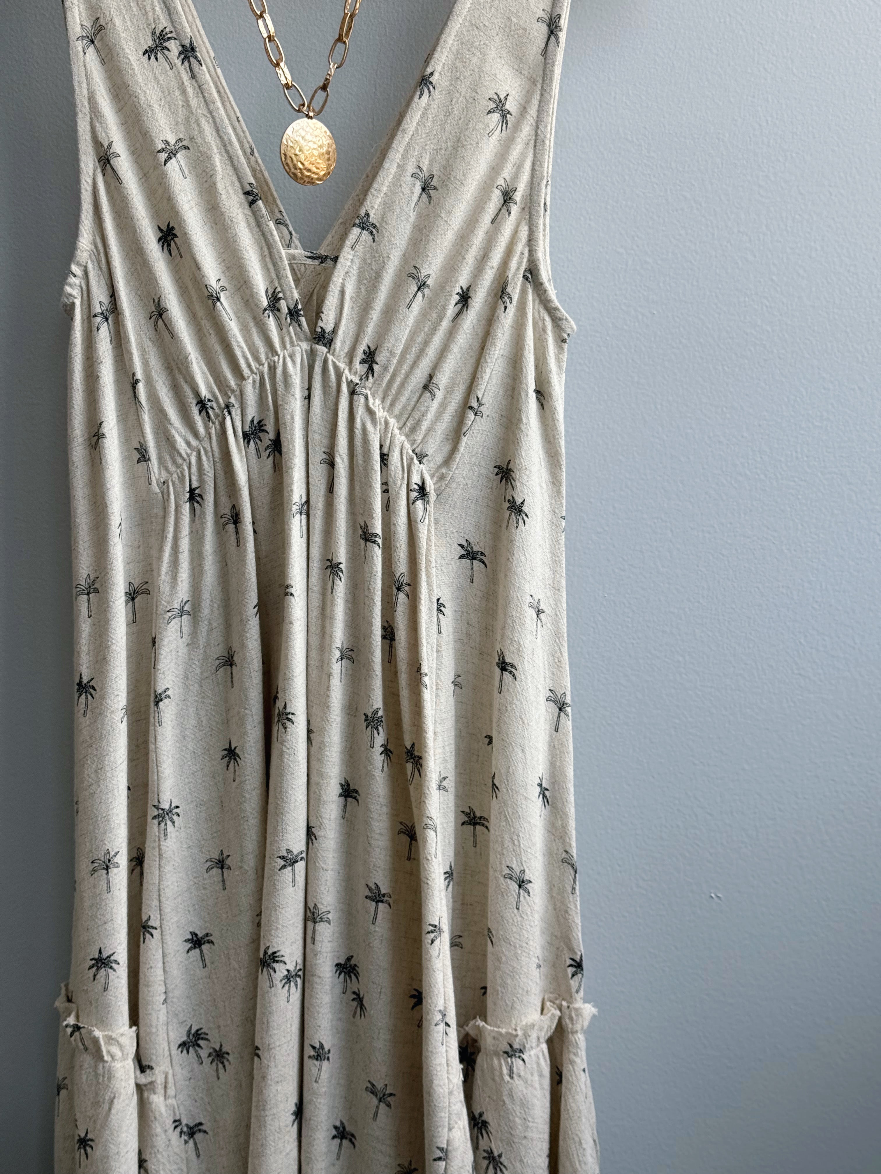 Cabana Mini Dress - OATMEAL/BLACK