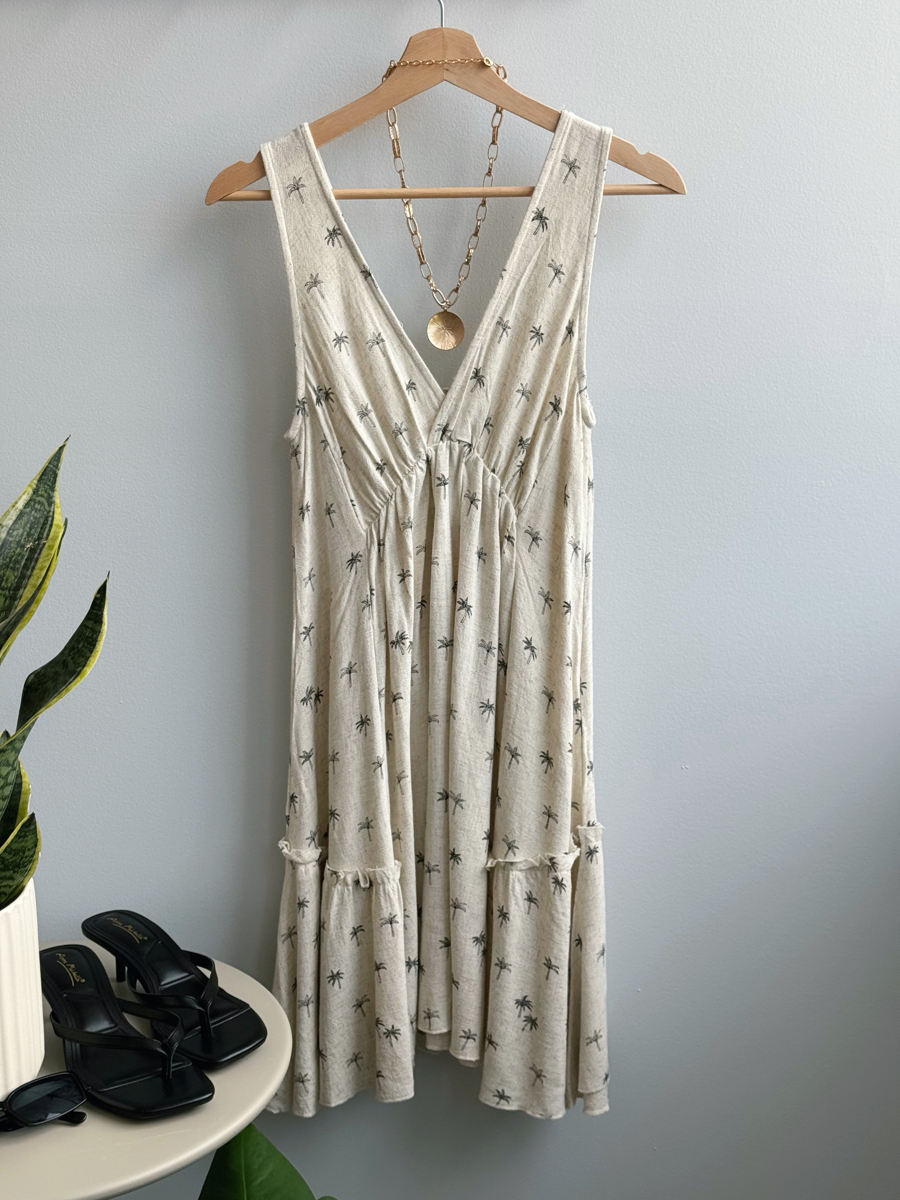 Cabana Mini Dress - OATMEAL/BLACK