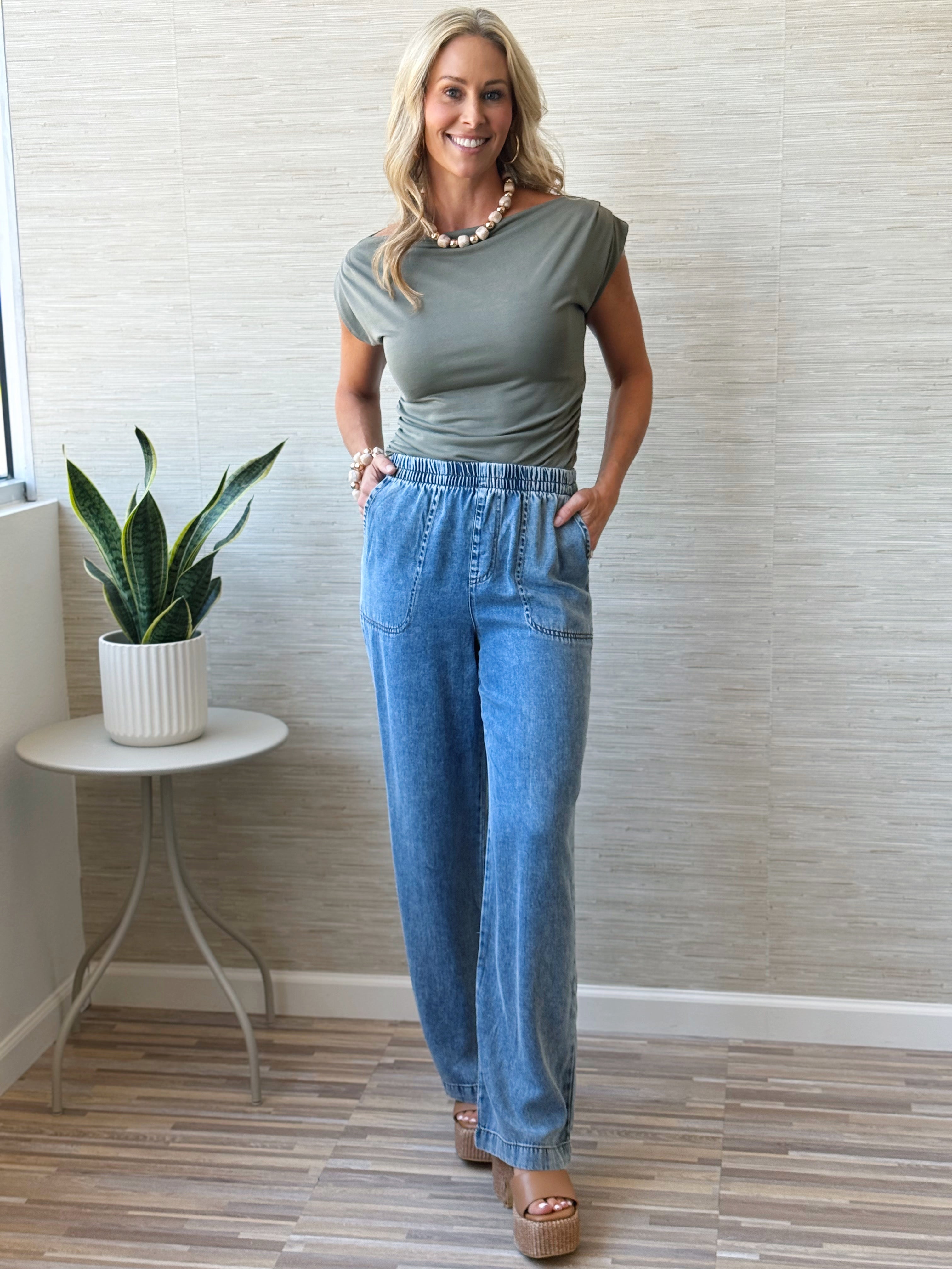 Candace Ruched Blouse - OLIVE