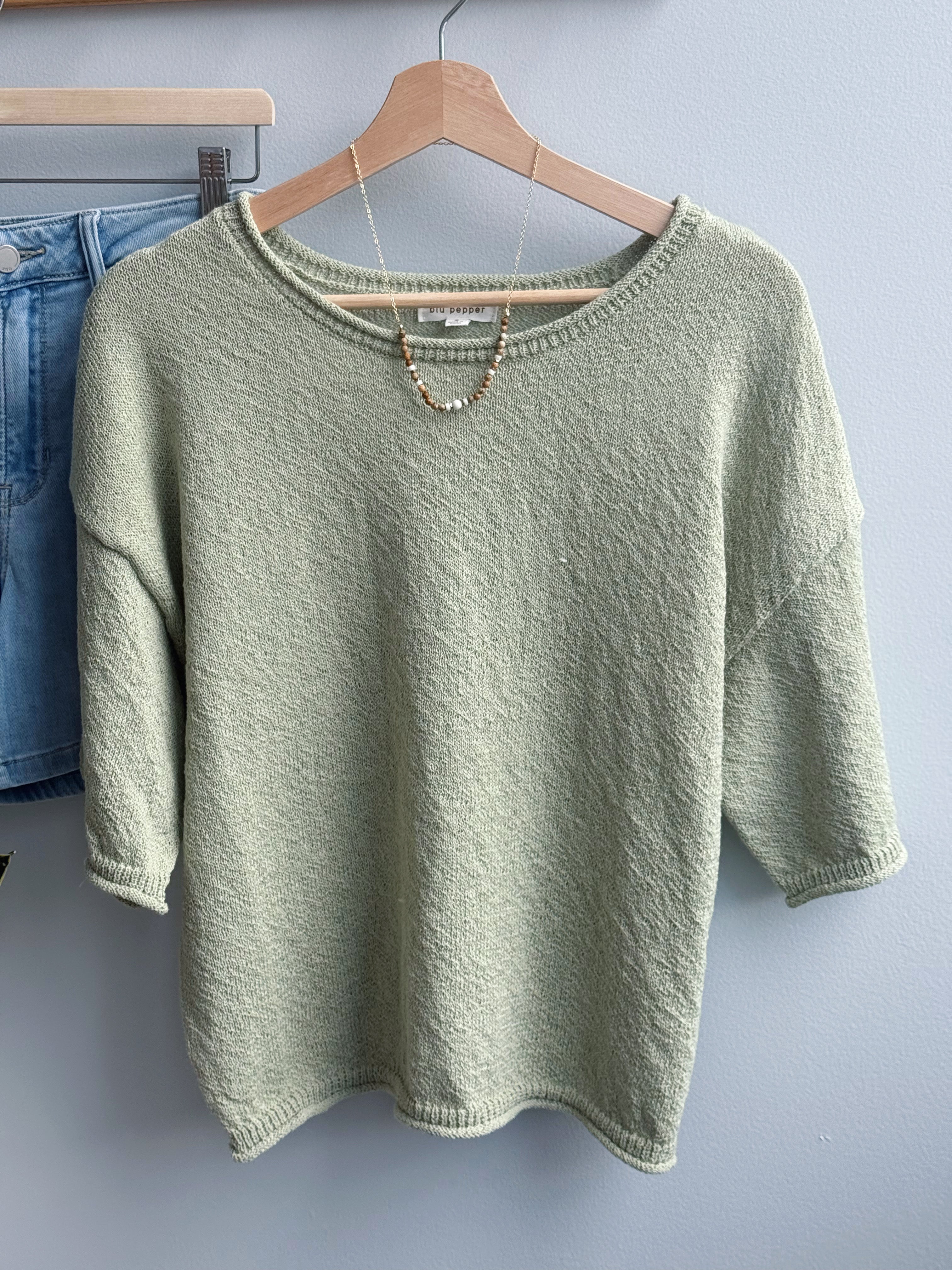 Windows Down Sweater - LIGHT OLIVE