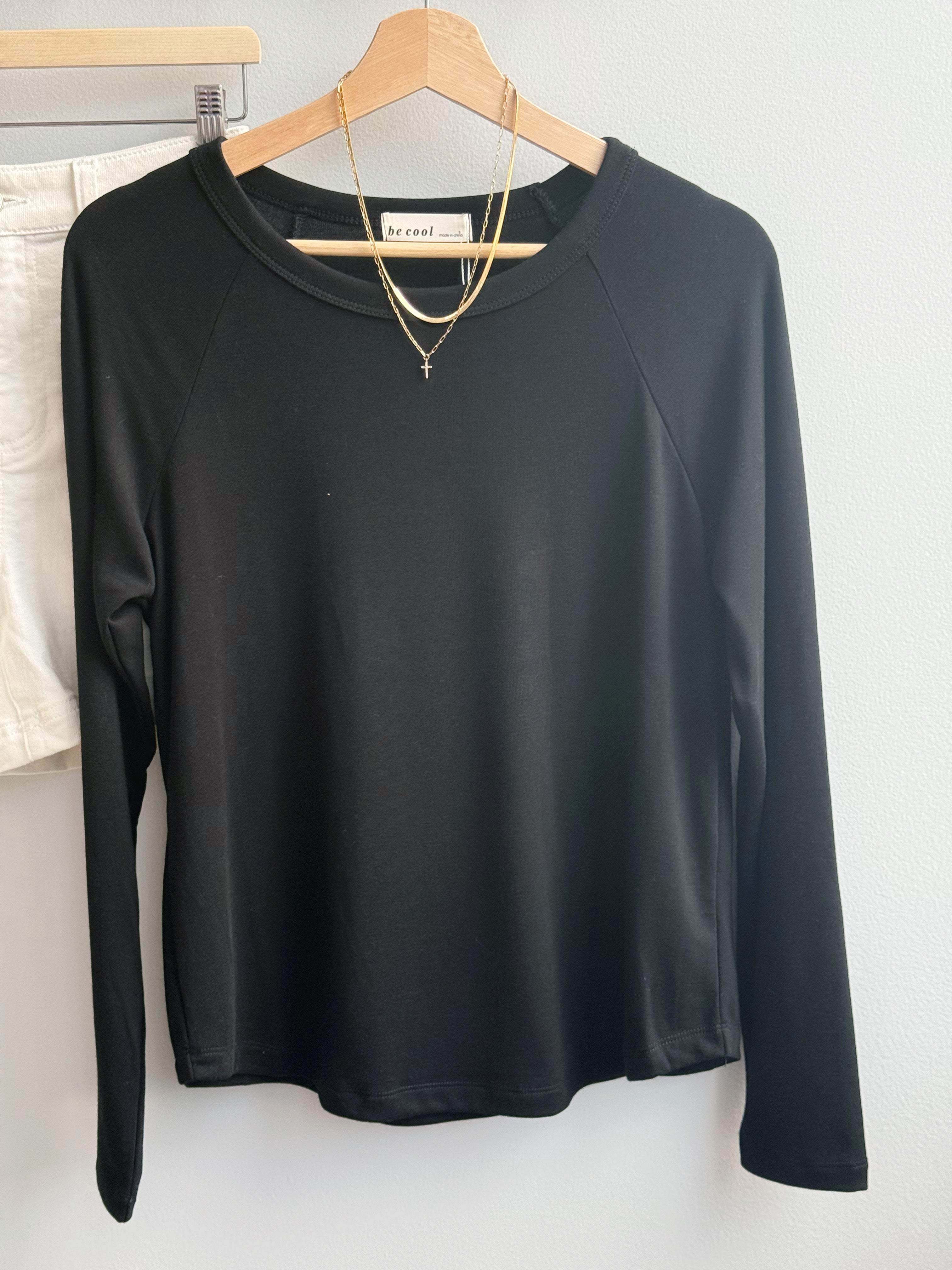 Soft Long Sleeve Top - BLACK