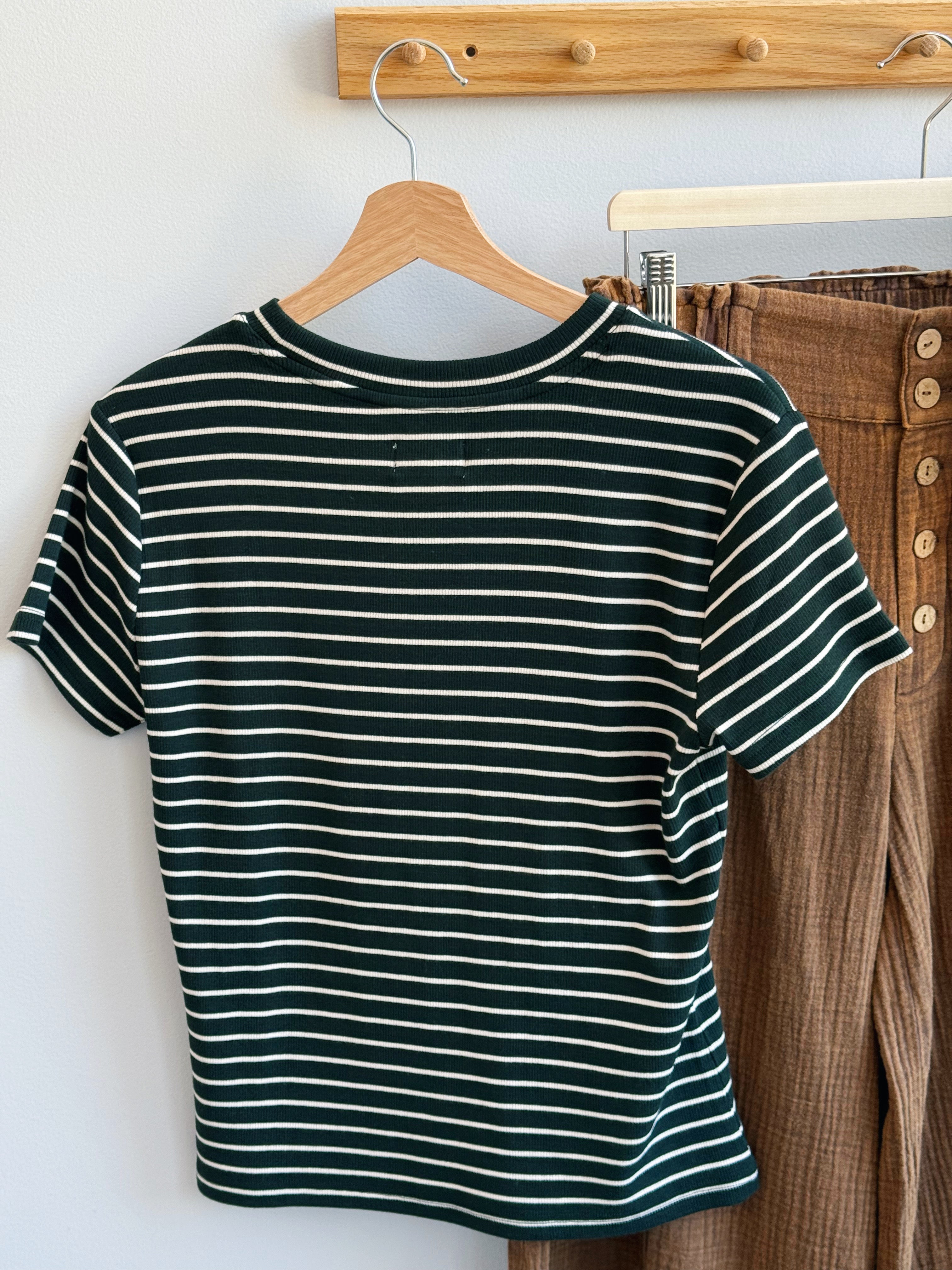 Posey Stripe Tee - PINE CREAM STRIPE