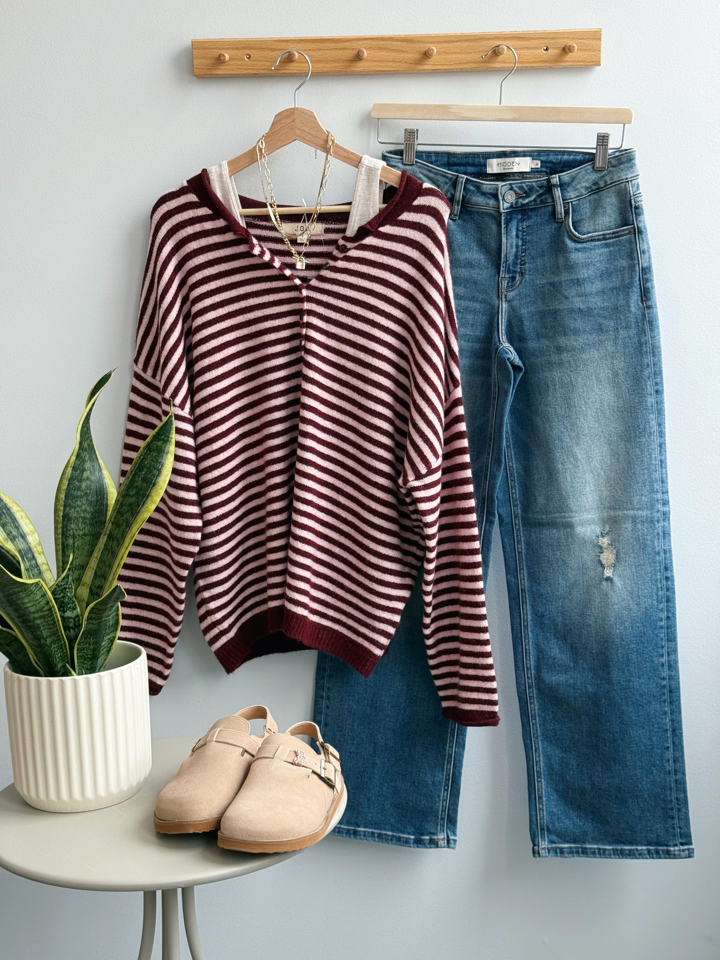 Autumn Stroll Sweater - BURGUNDY
