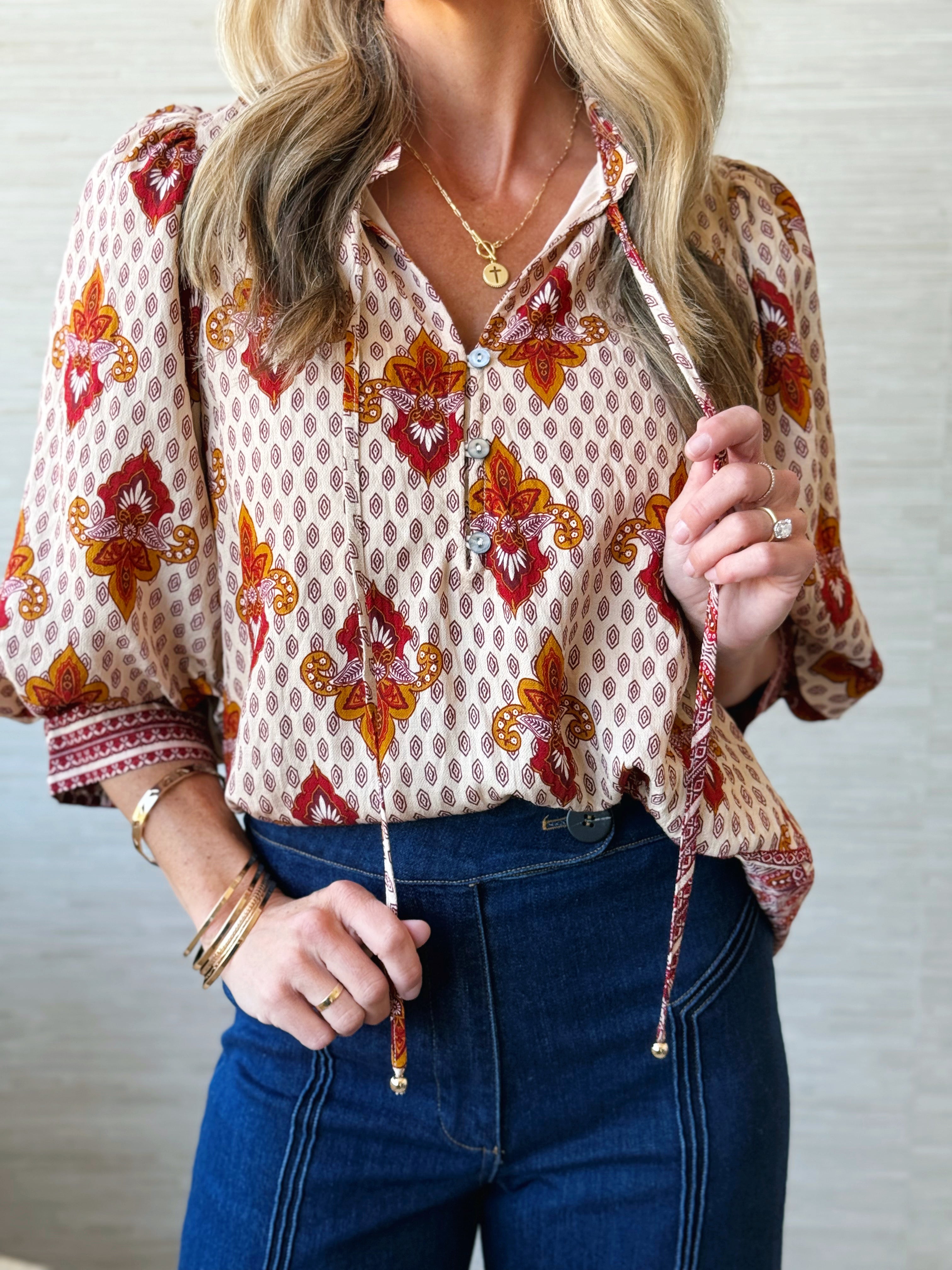 Amber Sky Blouse - RUST
