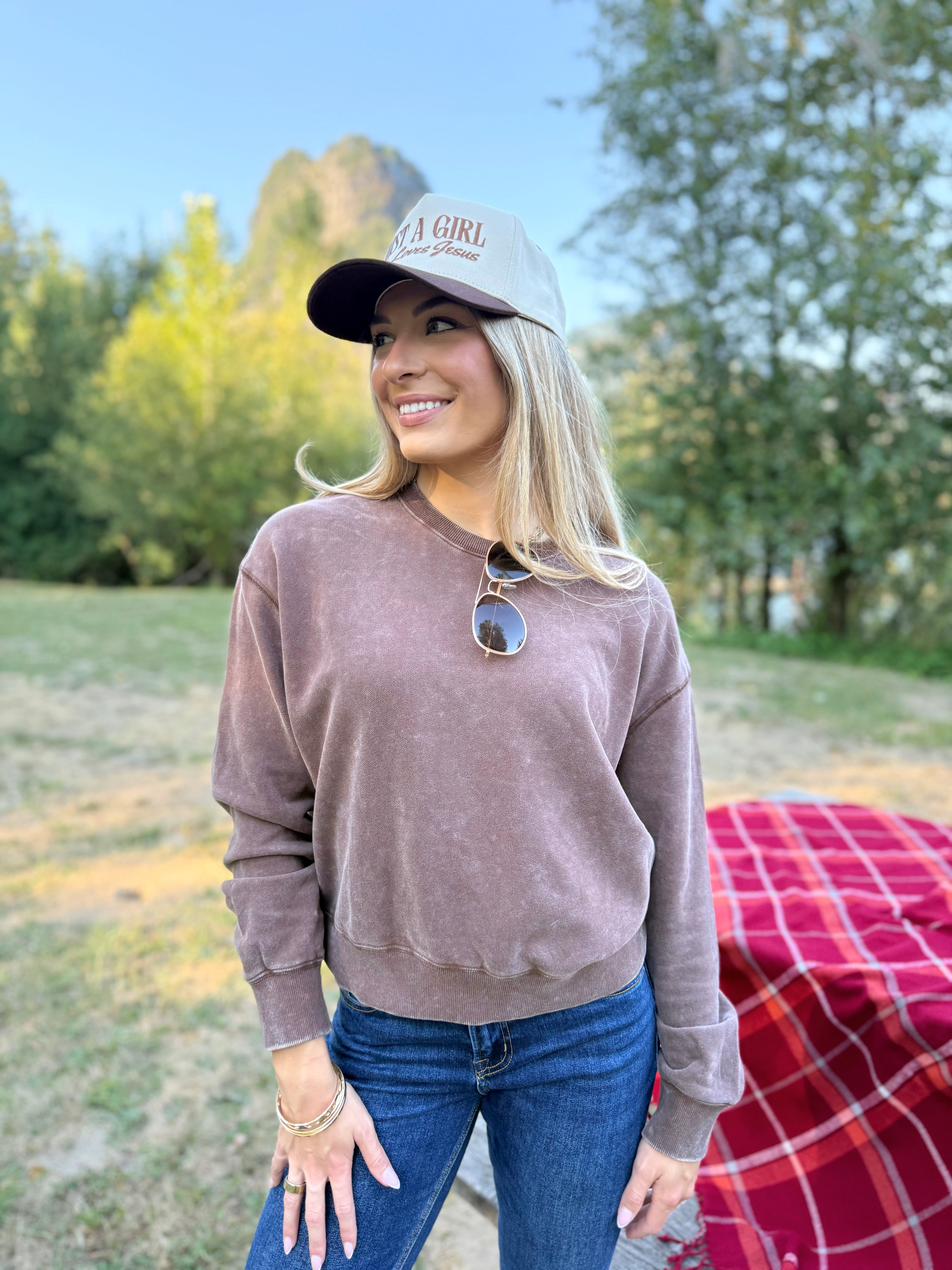 Maple Leaf Sweatshirt - DARK BROWN