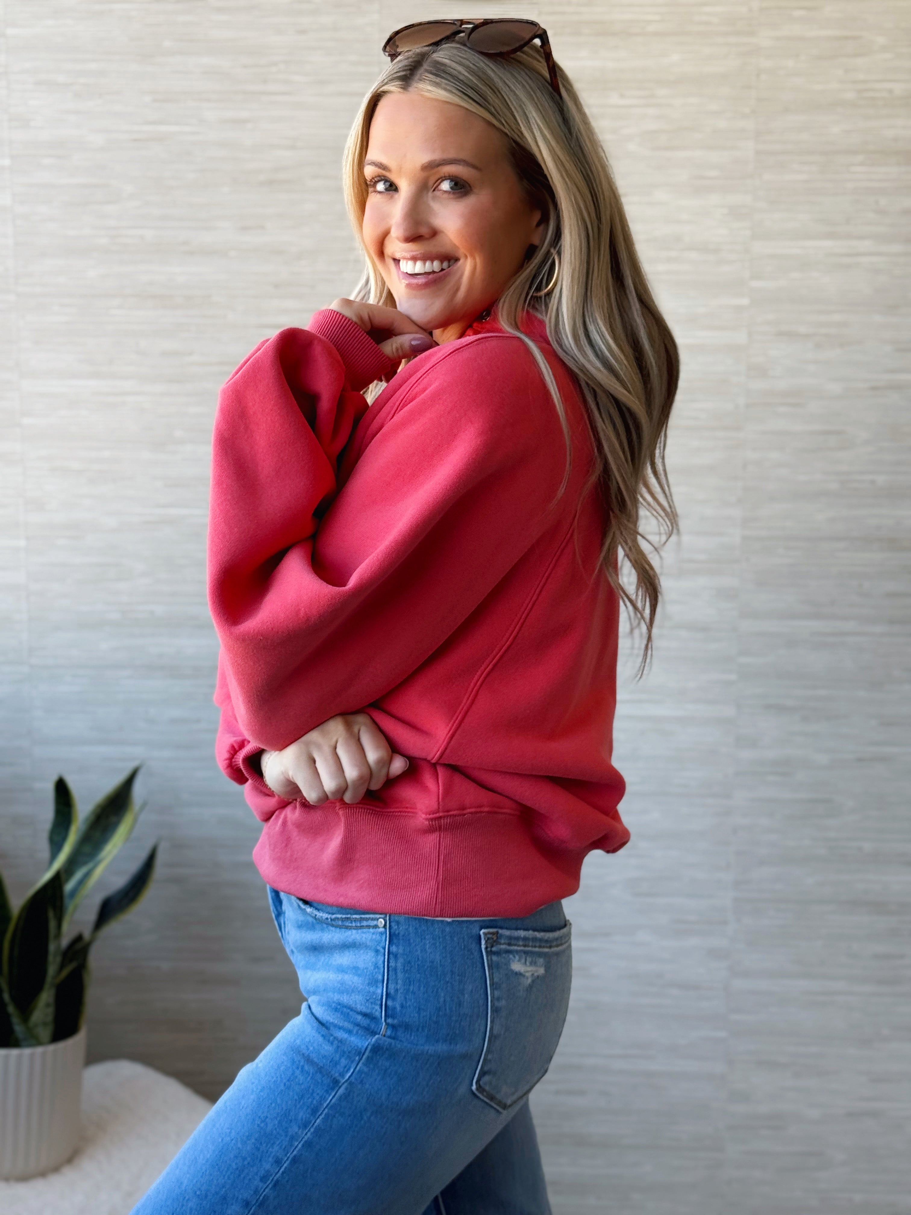Brittany Sweatshirt - CORAL PINK