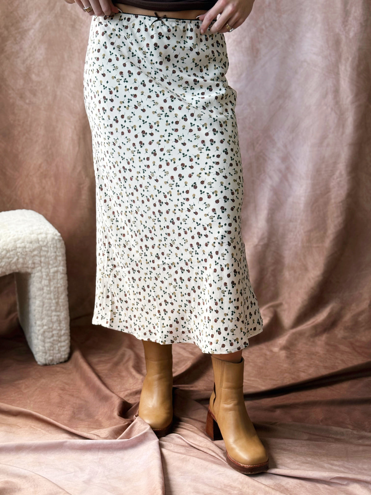 Southern Belle Skirt - CREAM/CHOCOLATE