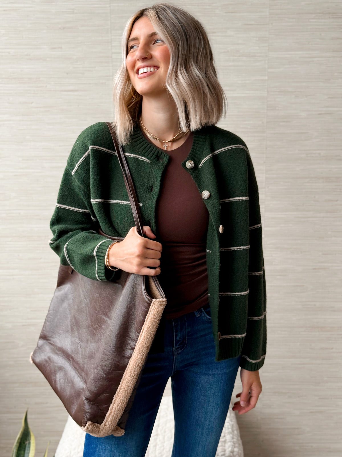 Layer Up, Buttercup Cardigan - HUNTER GREEN
