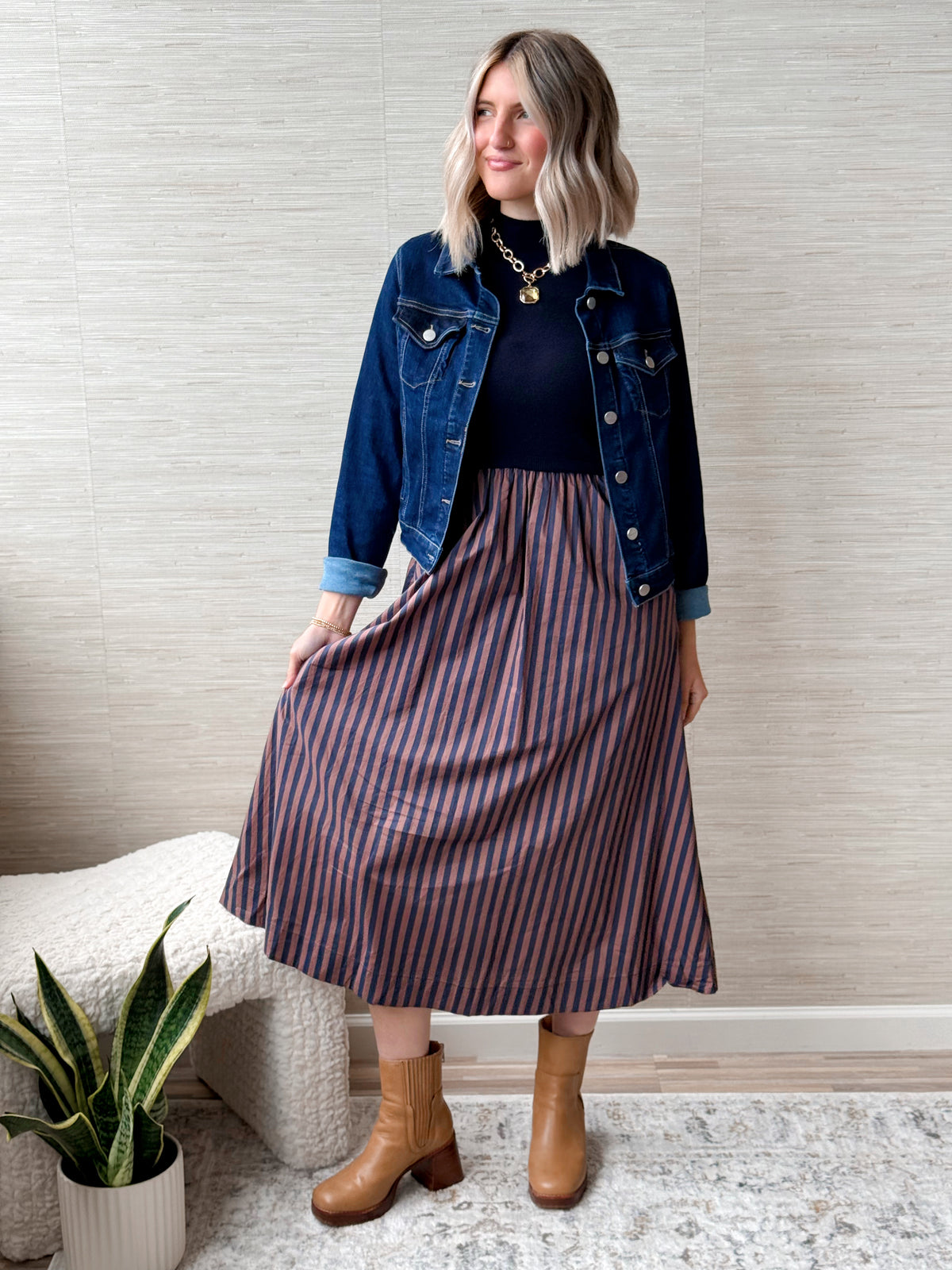 Skipping Rocks Dress - NAVY
