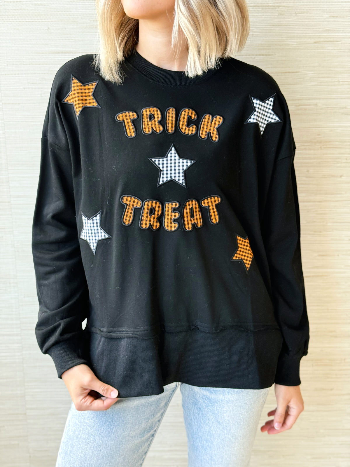 Hey Boo Pullover - BLACK ORANGE