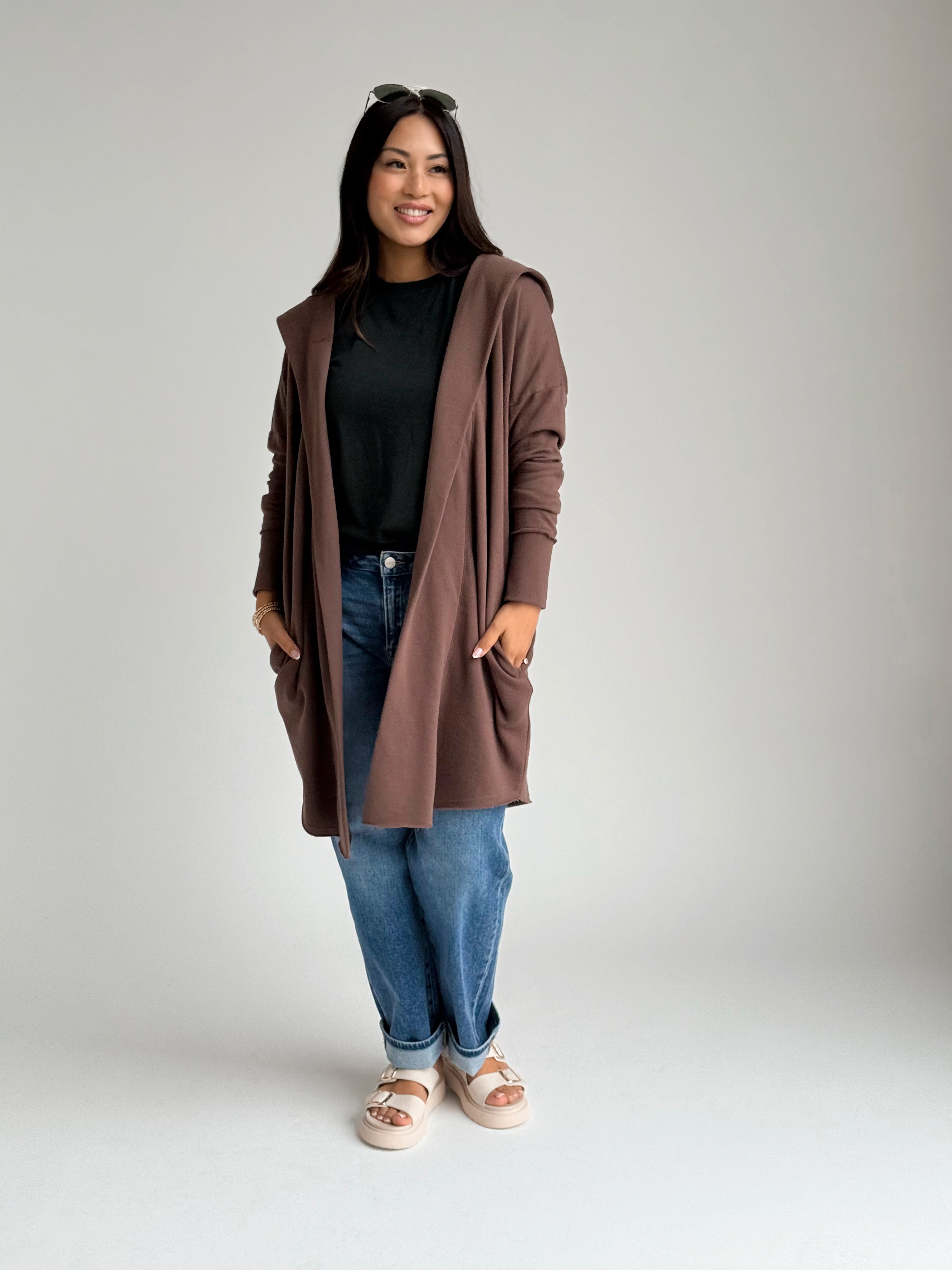 Moats Hooded Cardigan - RICH SOIL