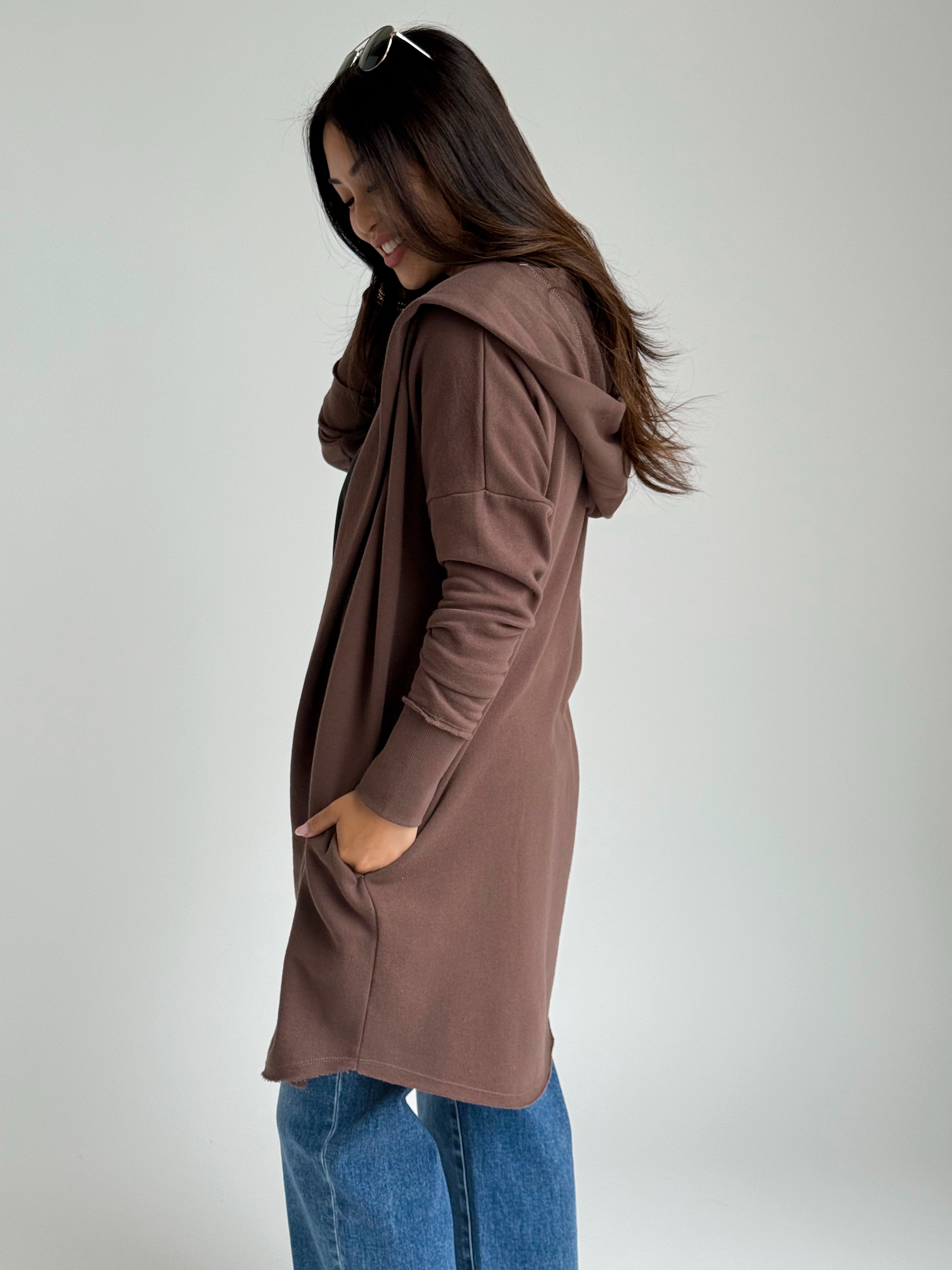Moats Hooded Cardigan - RICH SOIL