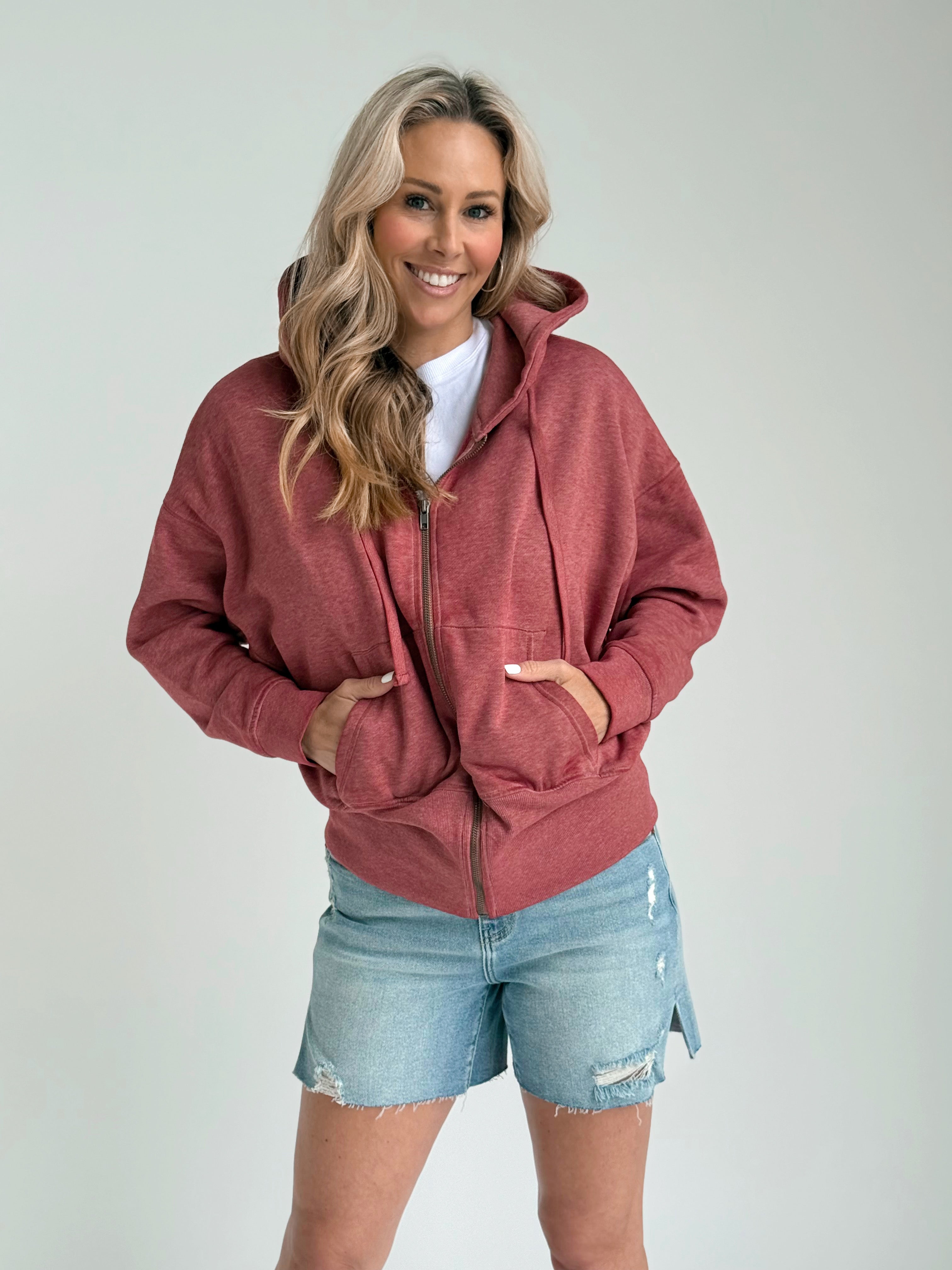 NorthWest Road Trip Zip Up - RED PEAR