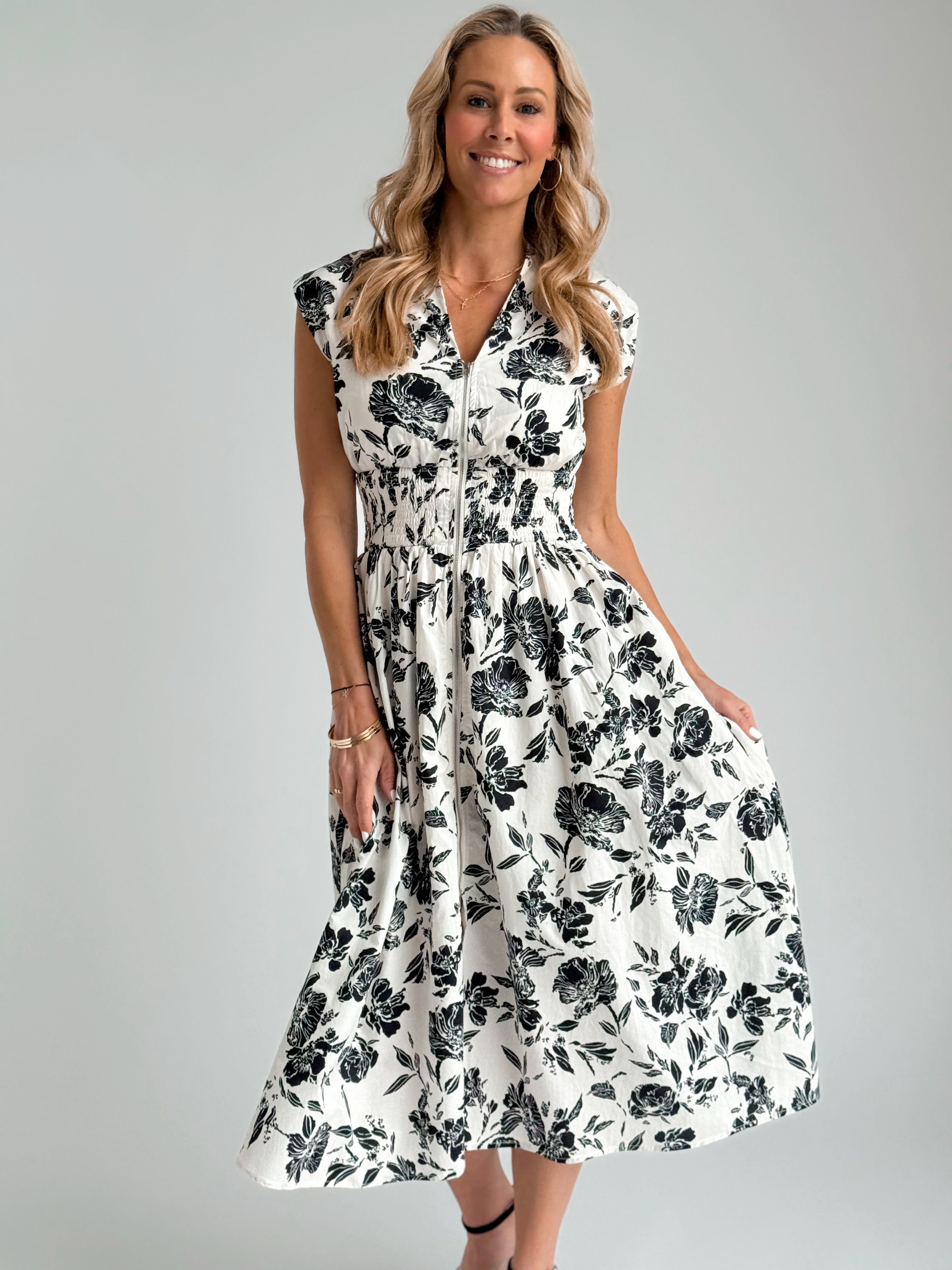 Night Bloom Dress - CREAM