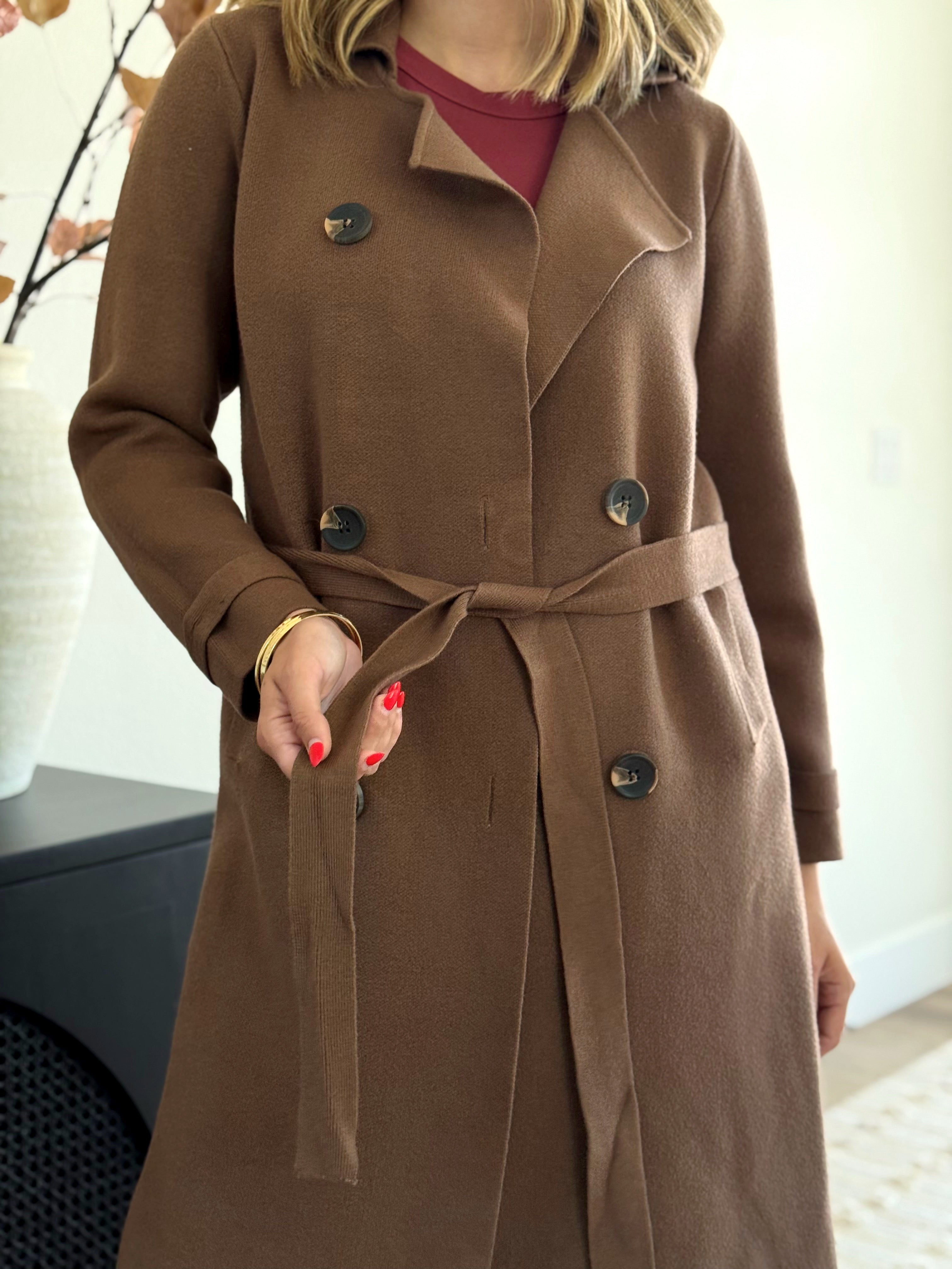 Anastasia Sweater Coat - CHOCOLATE BROWN