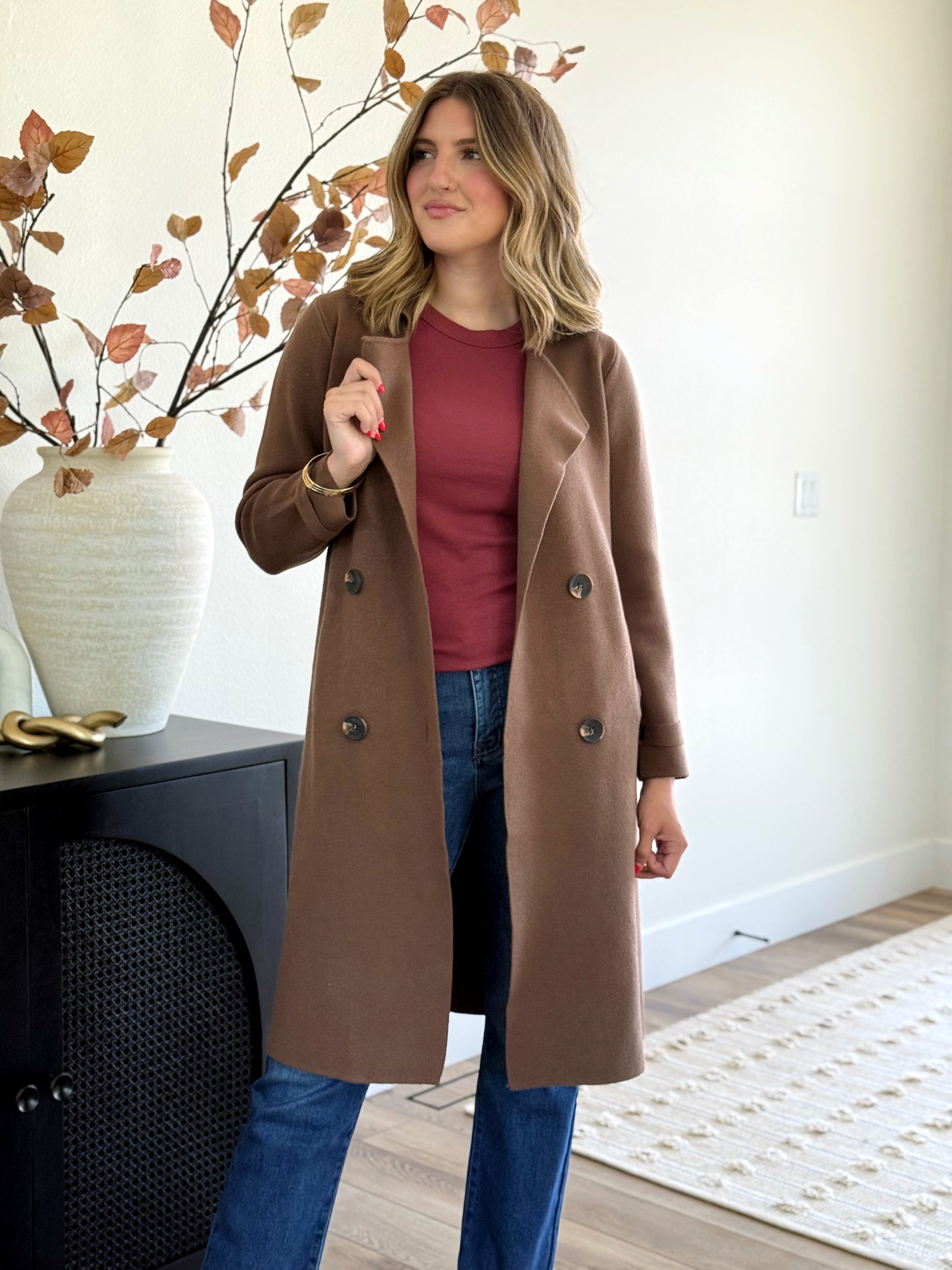 Anastasia Sweater Coat - CHOCOLATE BROWN