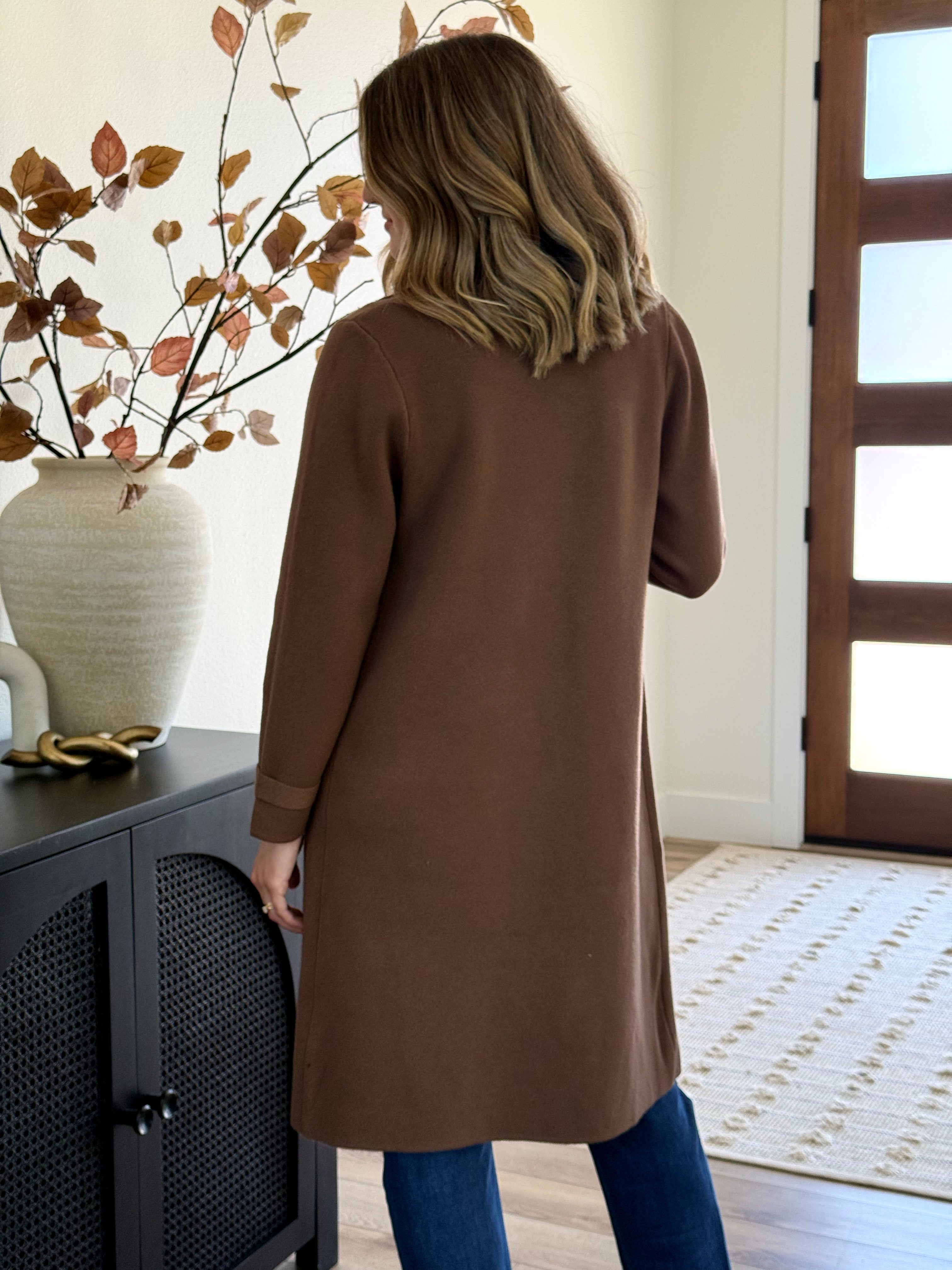 Anastasia Sweater Coat - CHOCOLATE BROWN