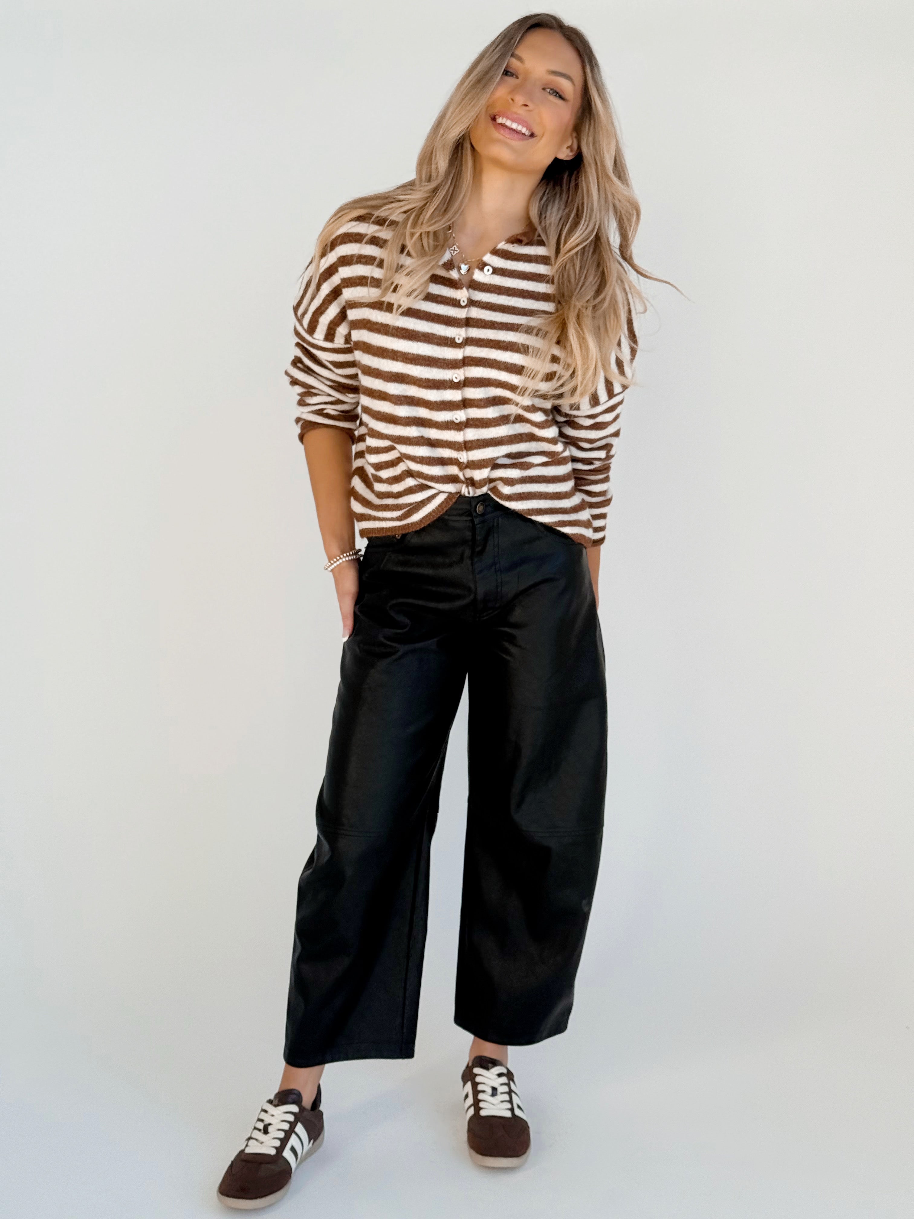 Simone Cardigan - IVORY/BROWN