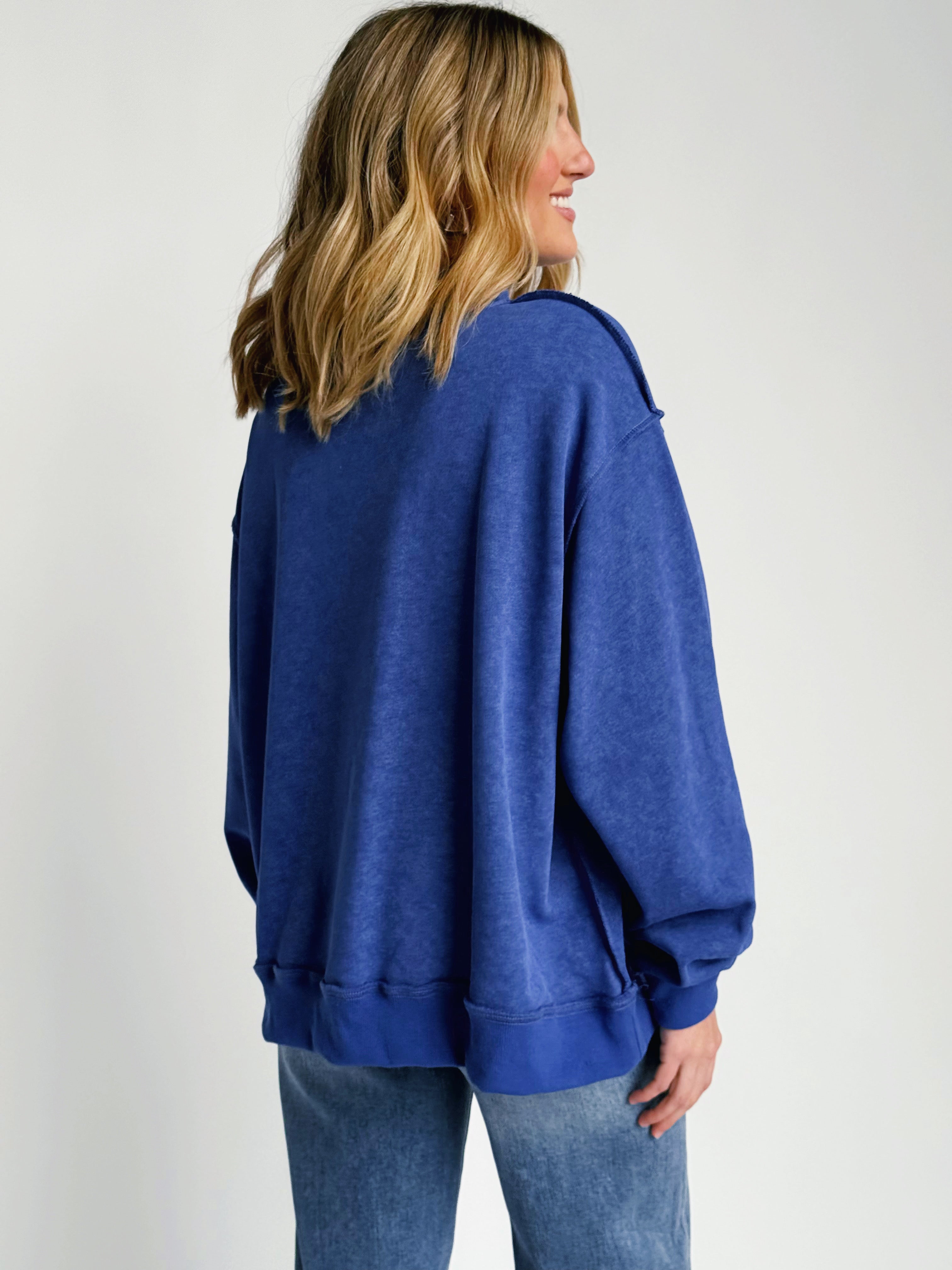 Tabitha Oversized Sweatshirt - ROYAL