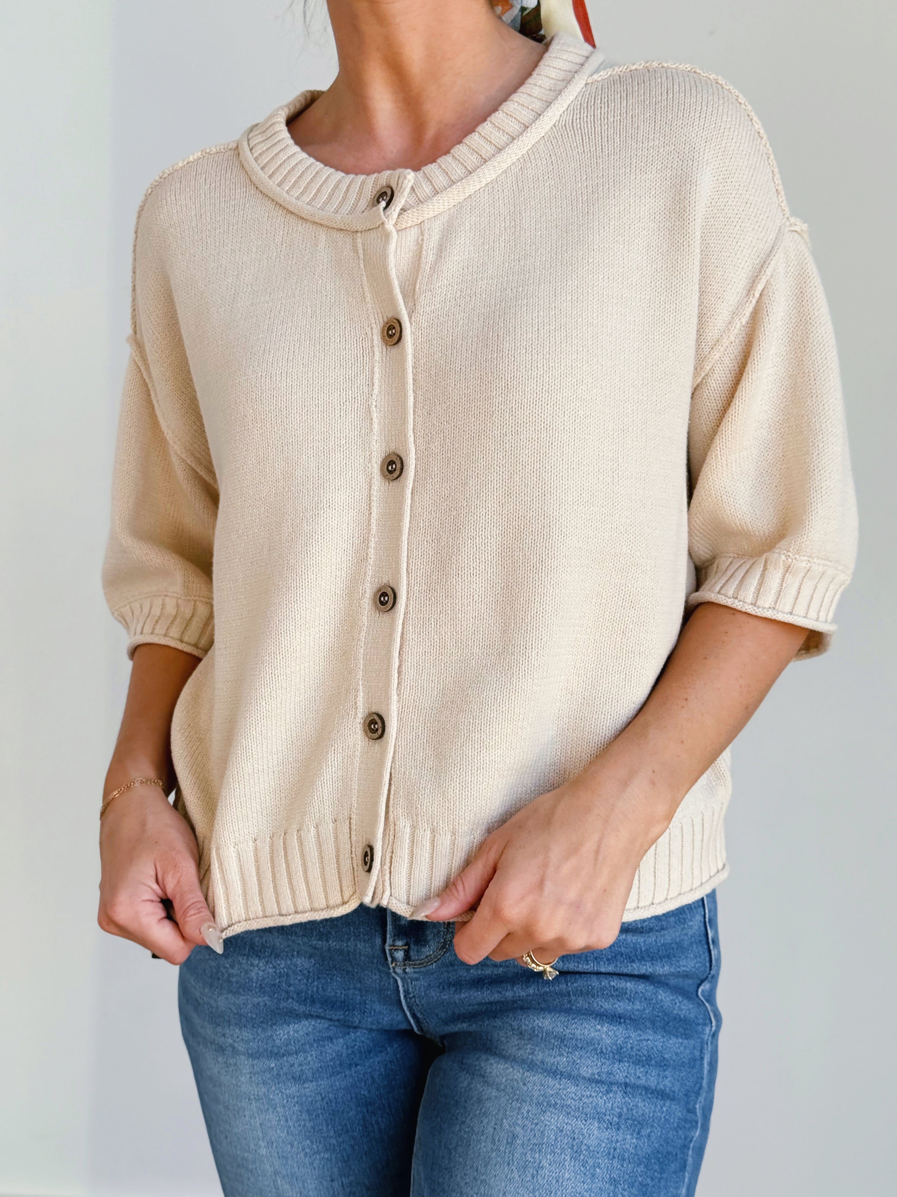 Genova Cardigan - NATURAL