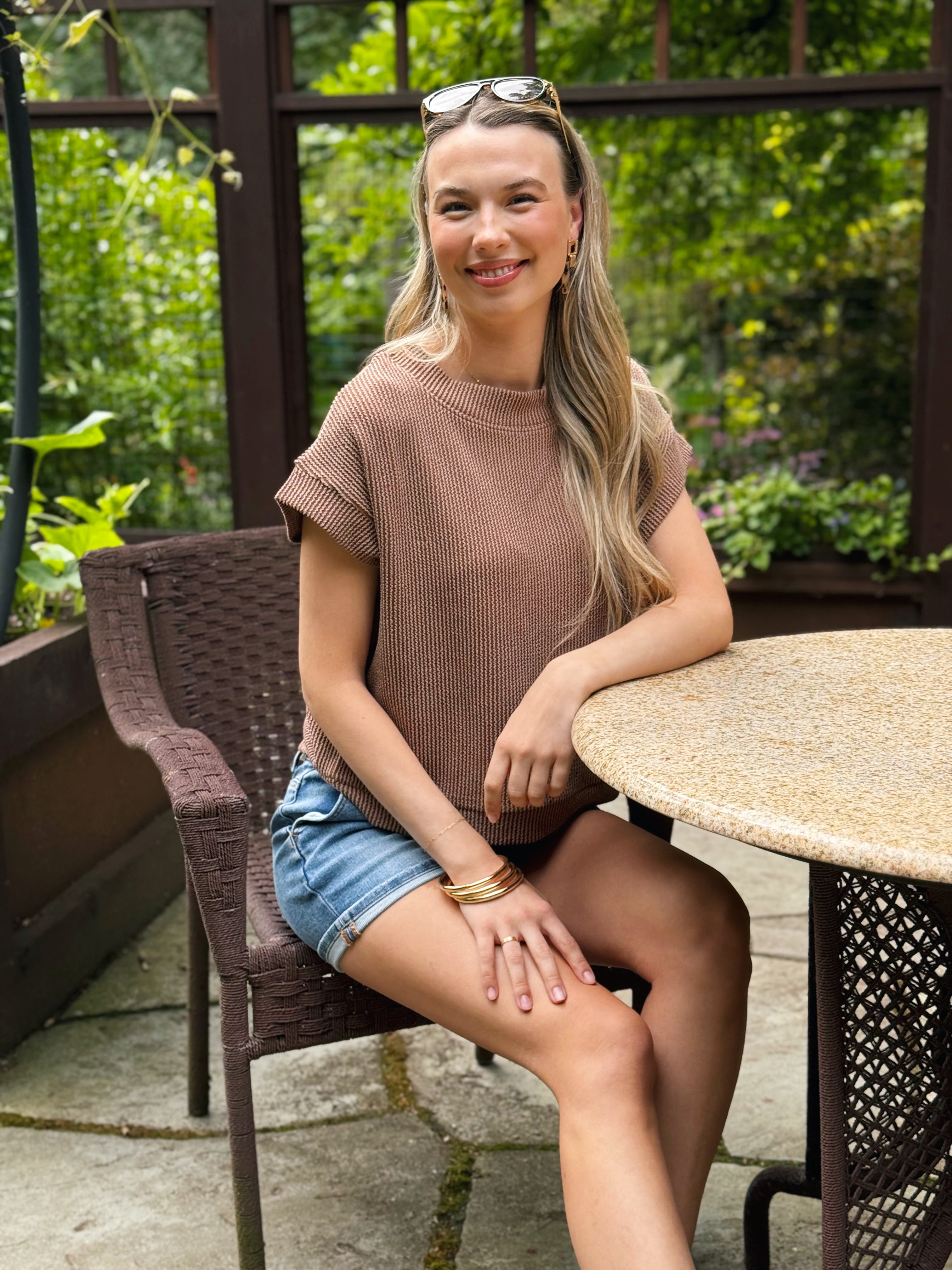 Golden Hour Glow Tee - BROWN