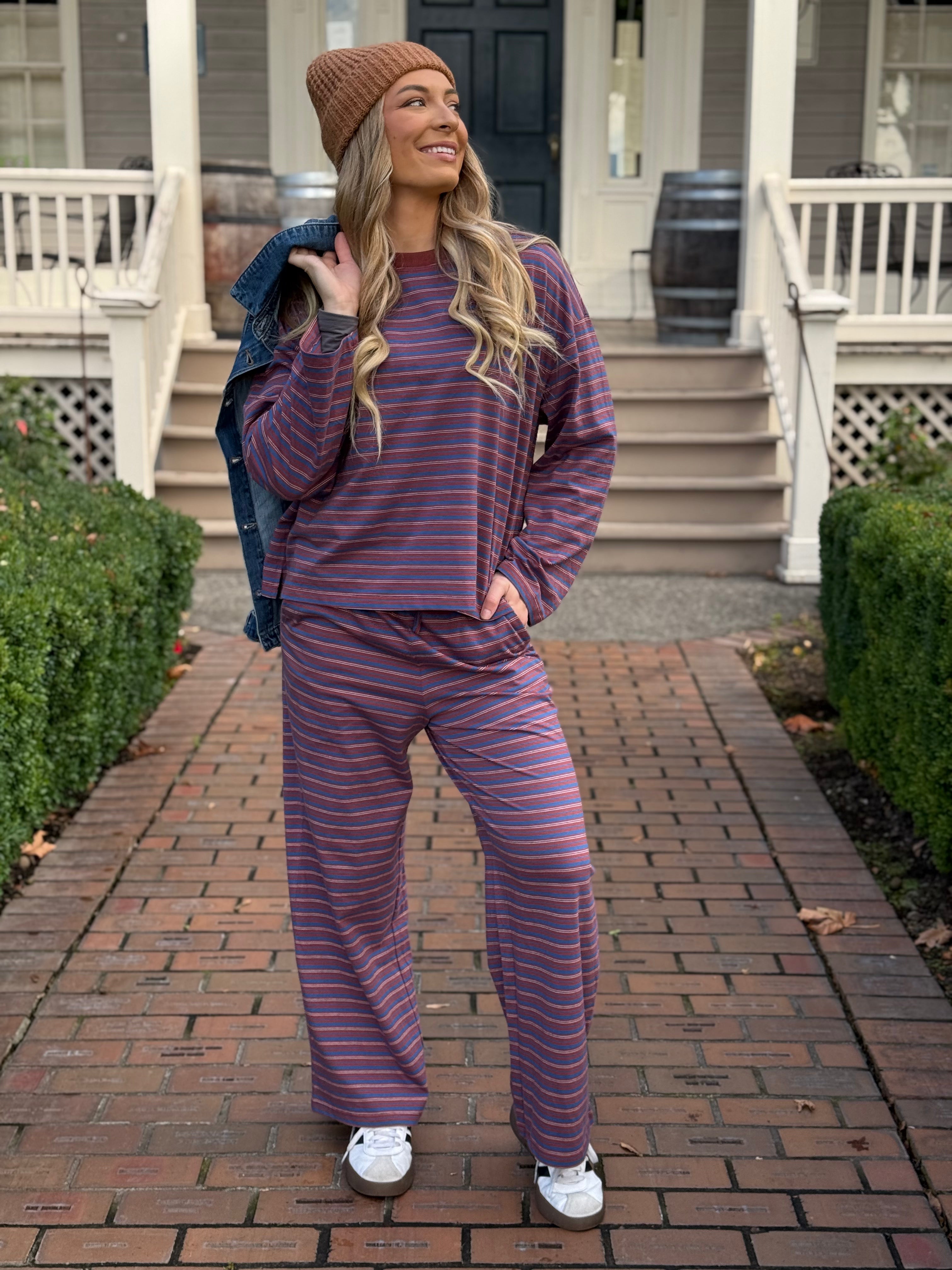 Scout It Out Long Sleeve Top - SIENNA COBALT