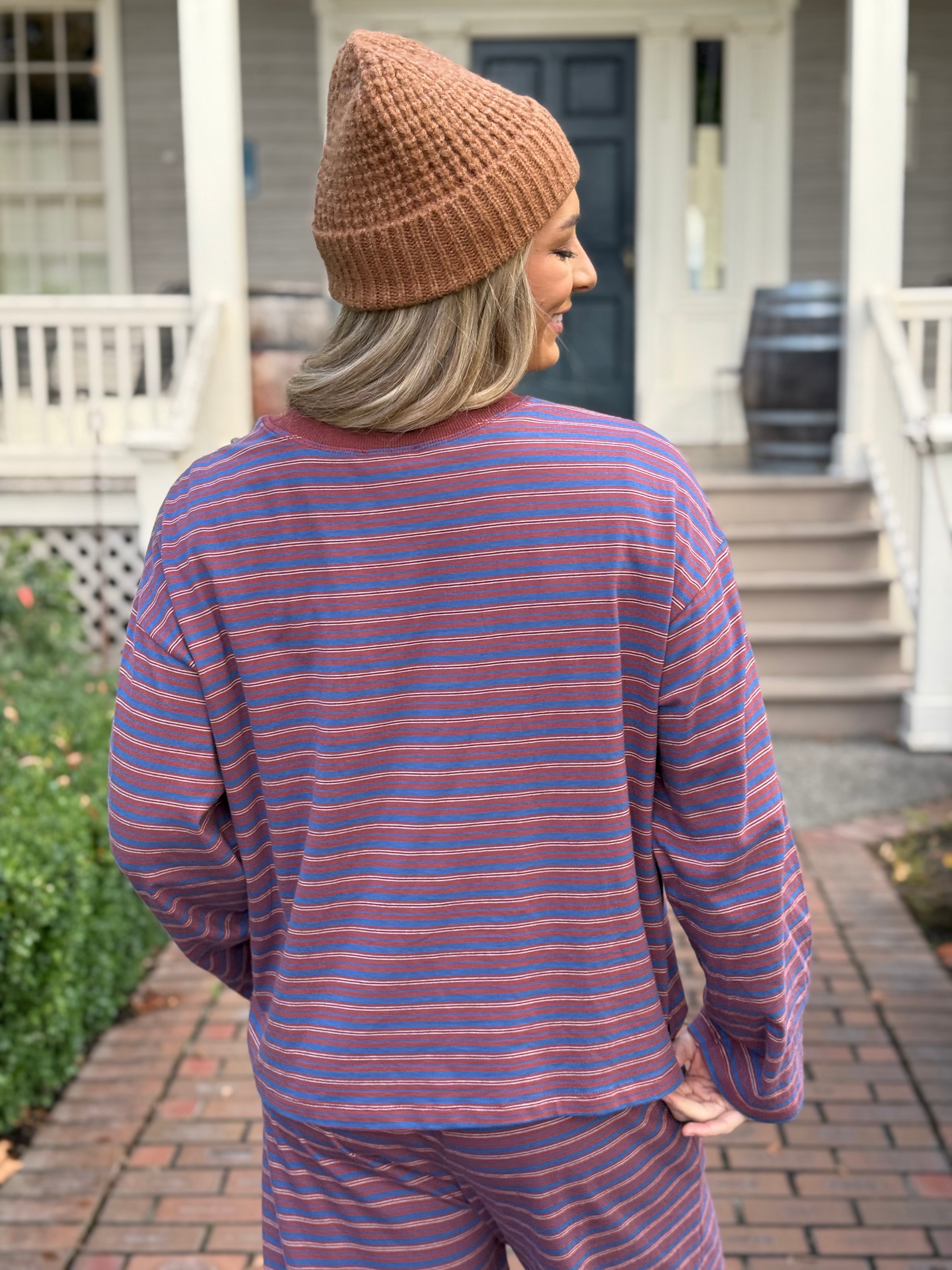 Scout It Out Long Sleeve Top - SIENNA COBALT