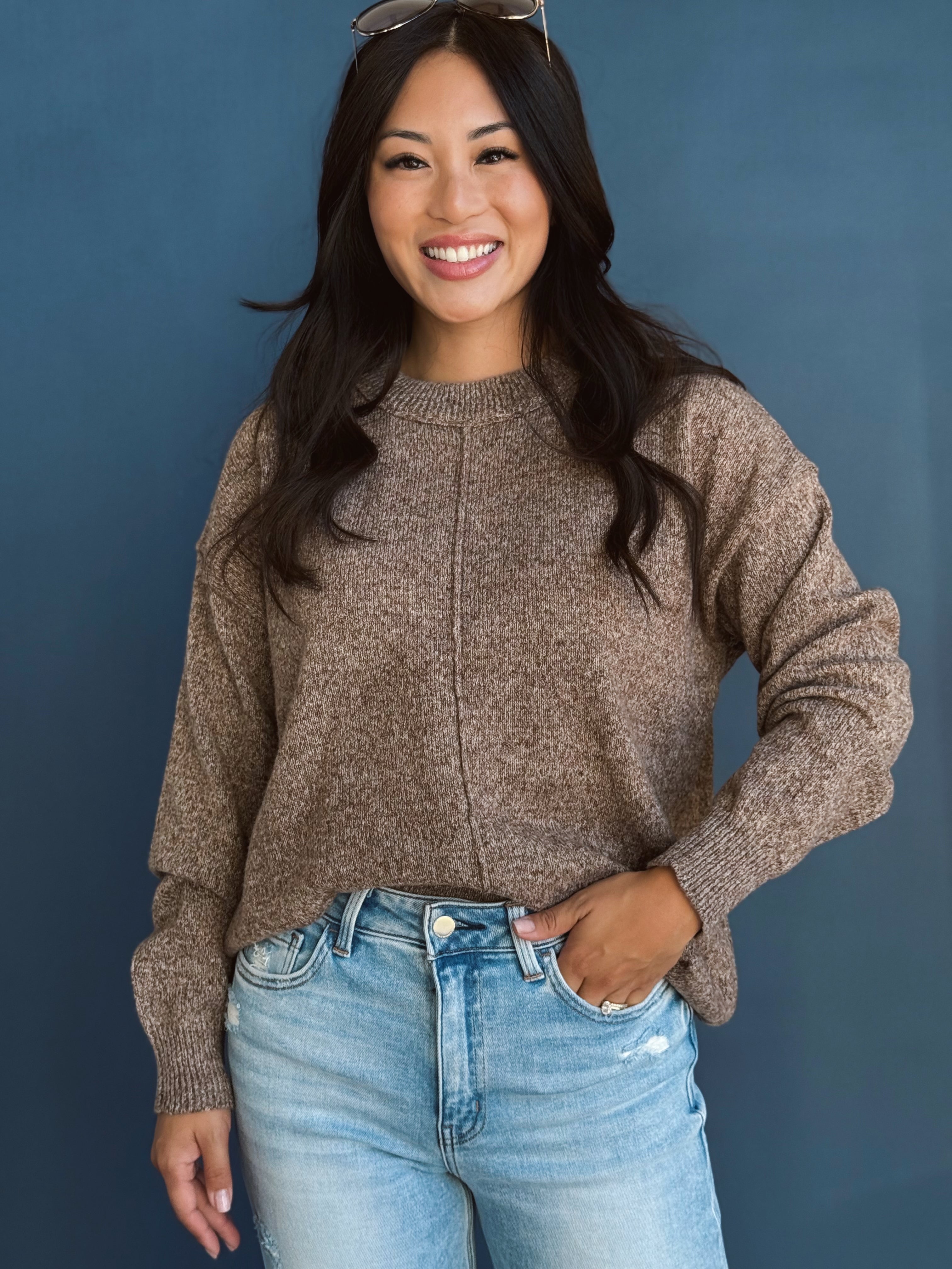 Crisp Afternoon Sweater - CHESTNUT