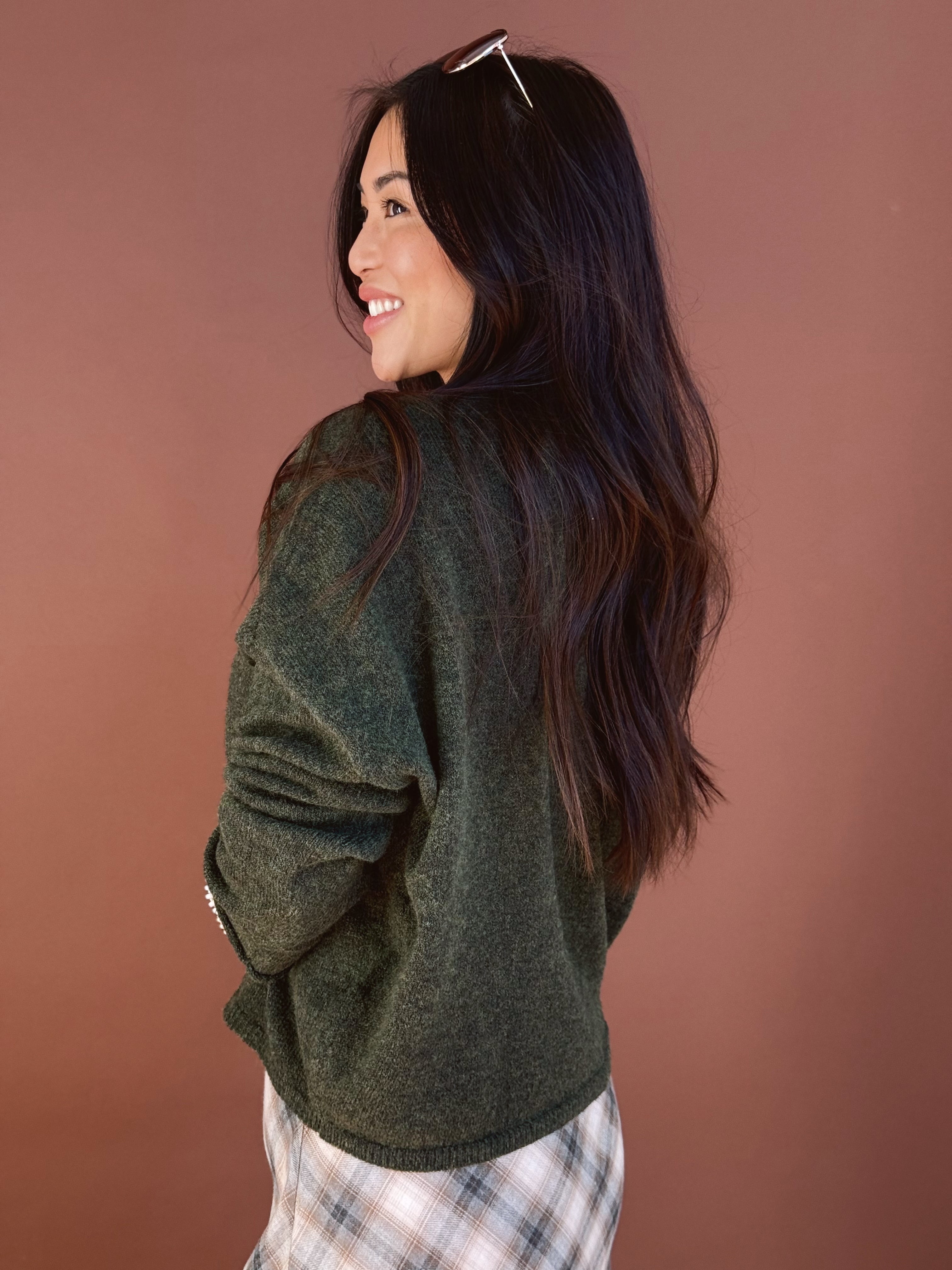 Simone Cardigan - HUNTER GREEN