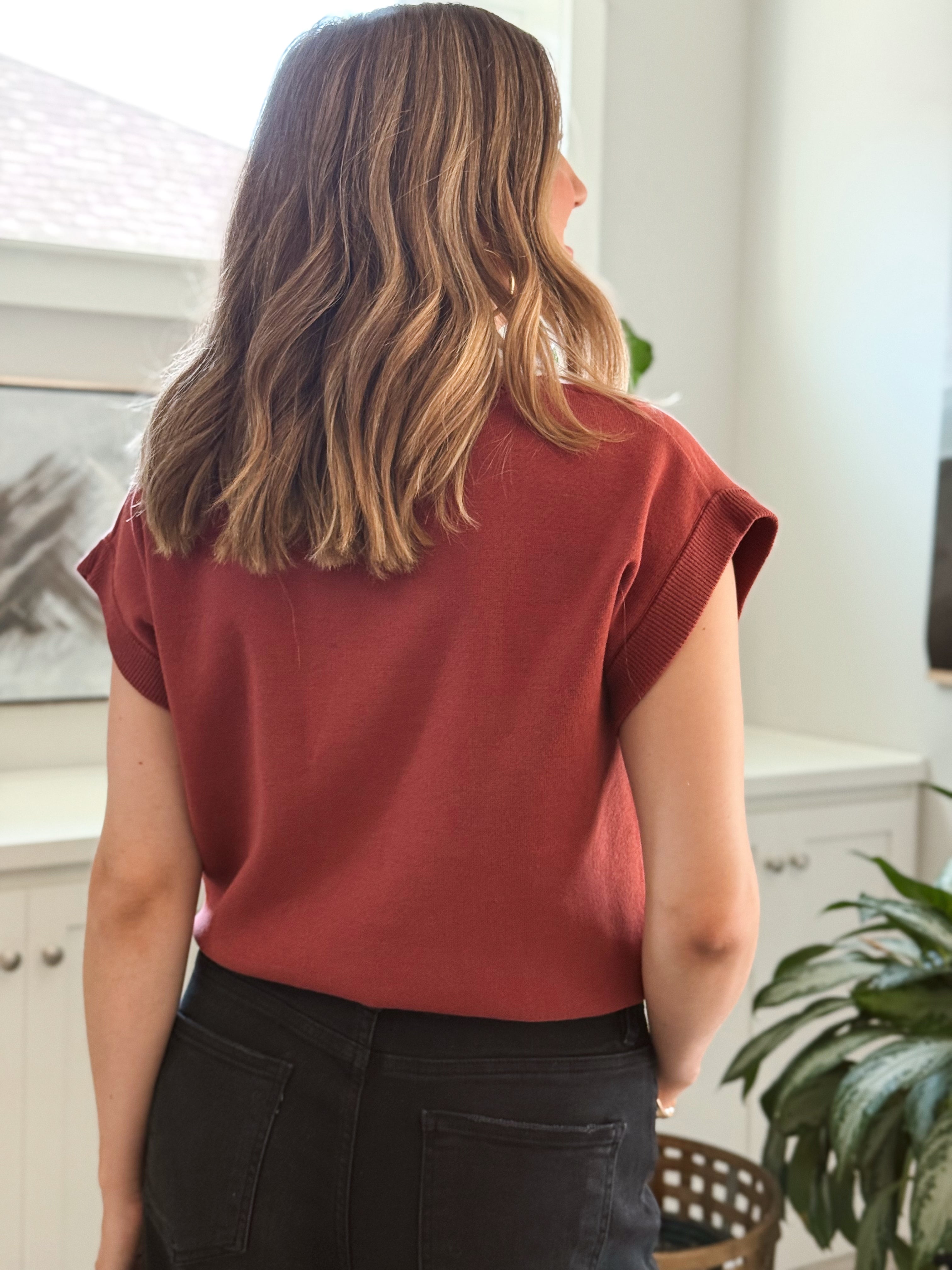 In My Element Sweater Vest - MAROON