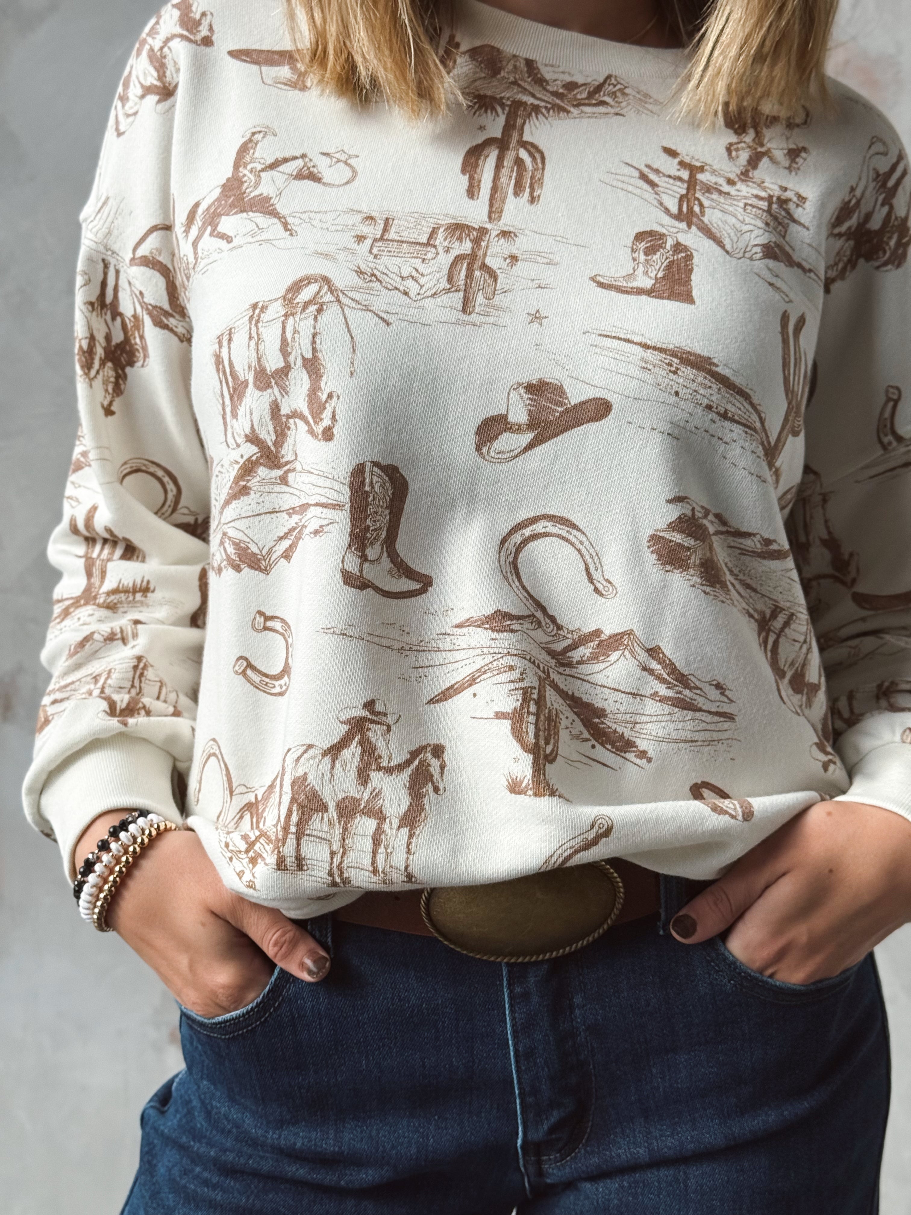 Western Dreams Sweatshirt - CREAM