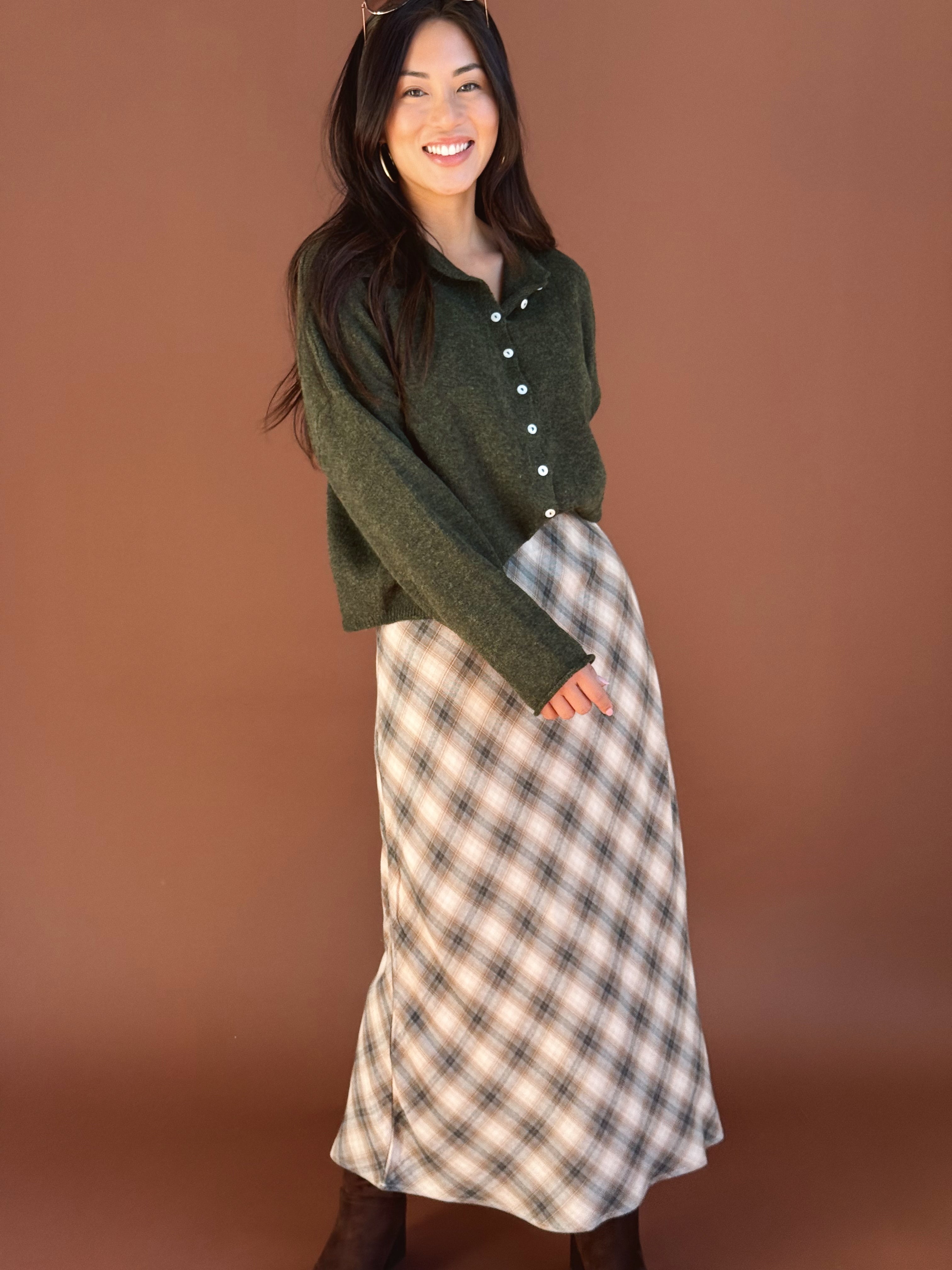 Simone Cardigan - HUNTER GREEN
