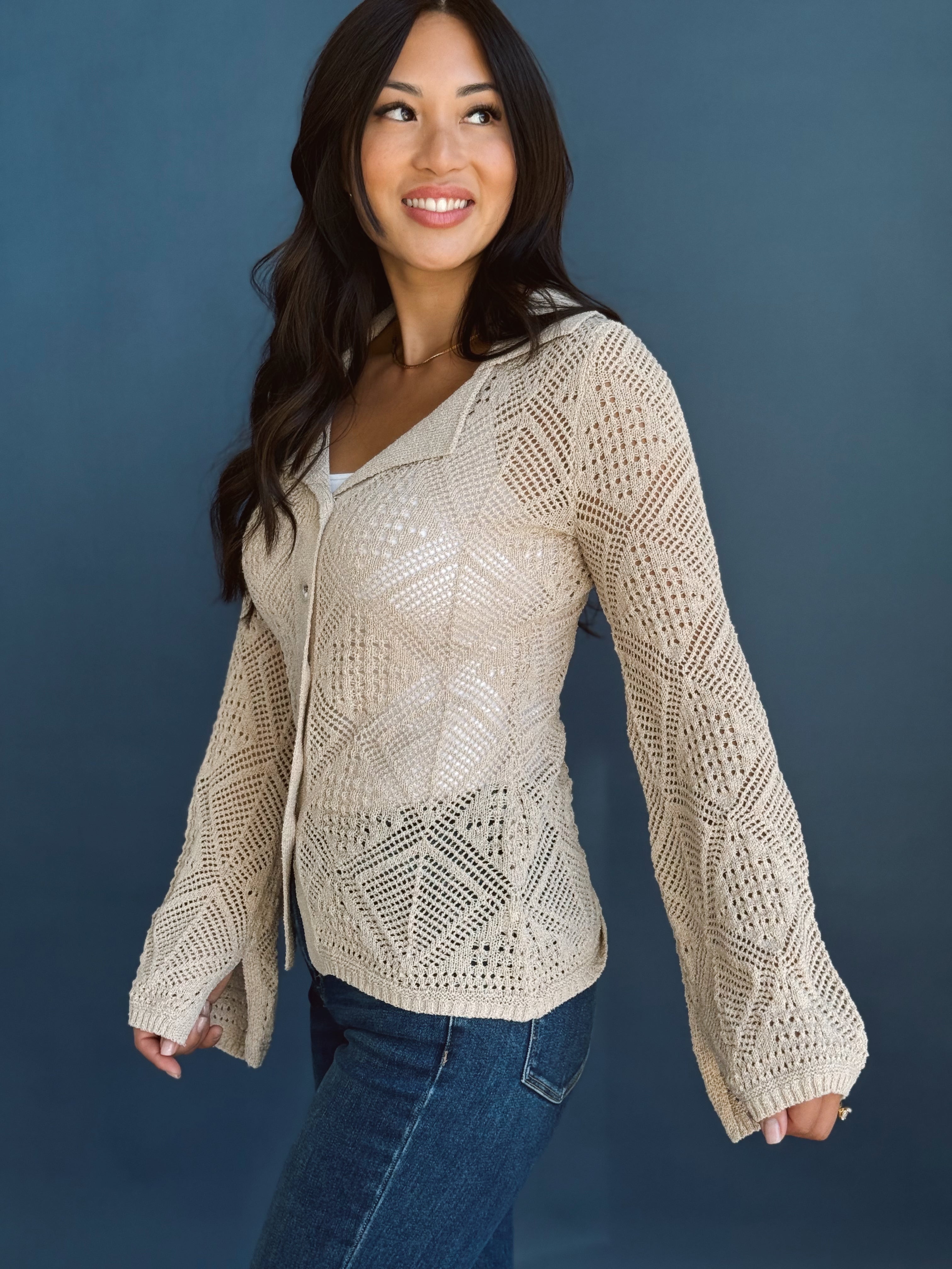 Hold My Hand Cardigan - OATMEAL