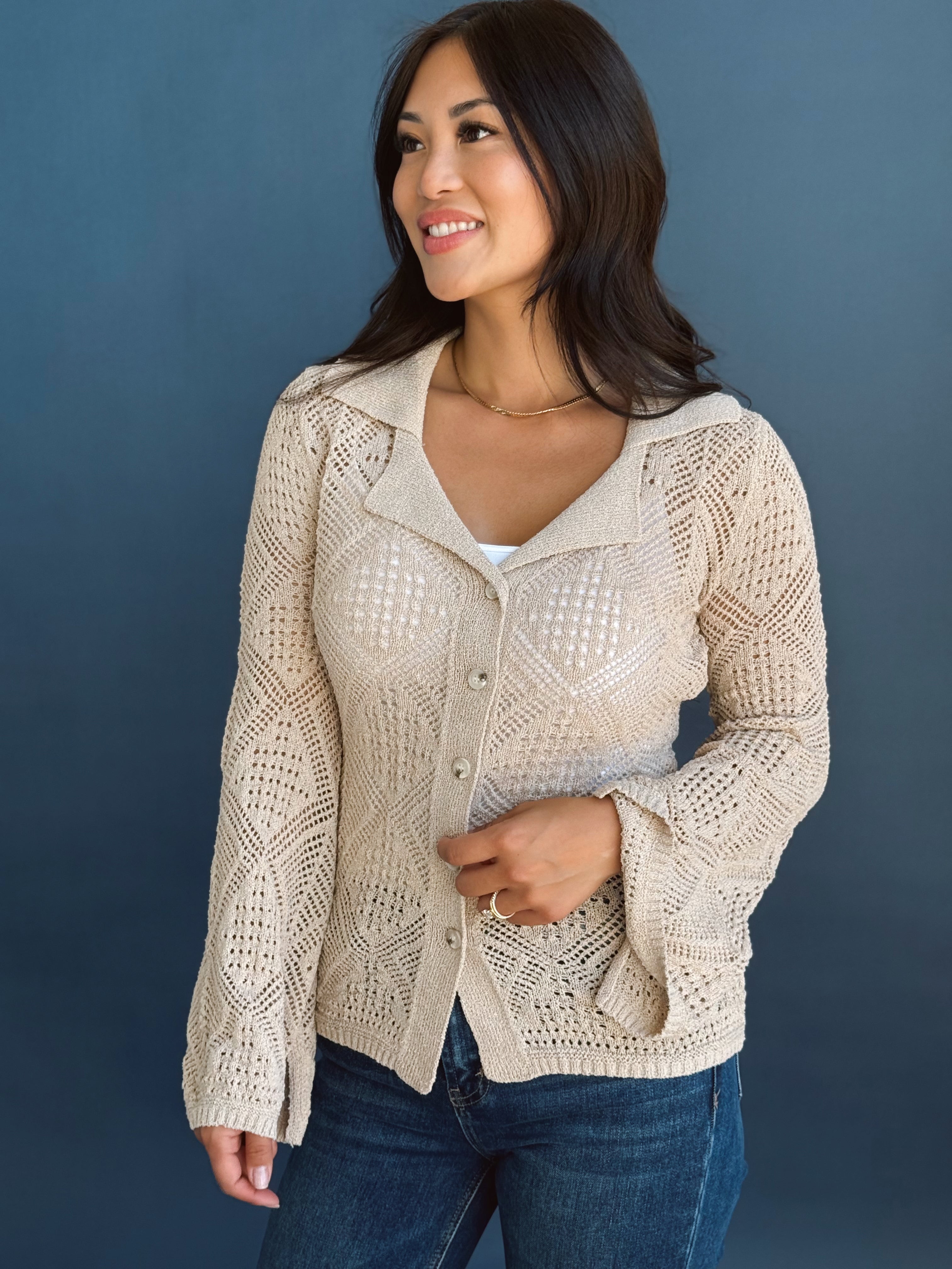 Hold My Hand Cardigan - OATMEAL
