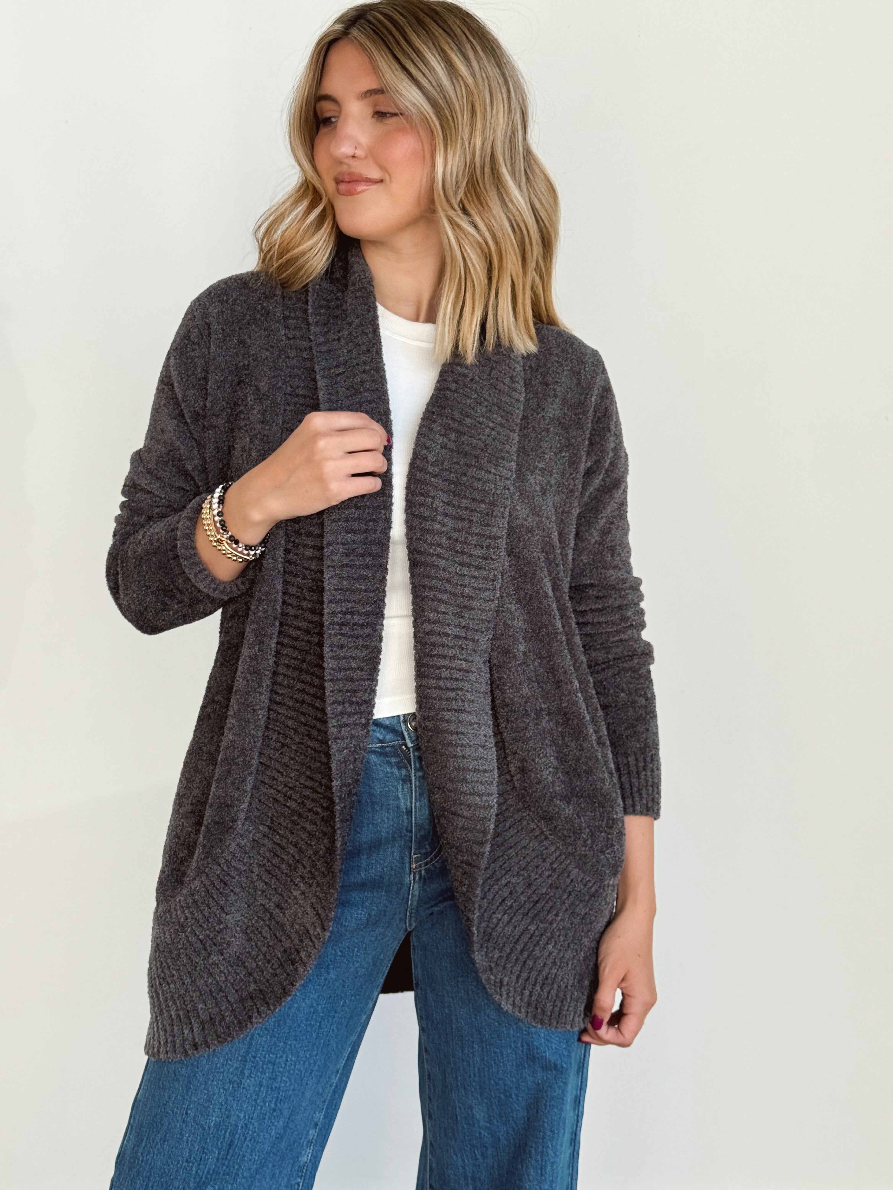 Opalite Cardigan - CHARCOAL