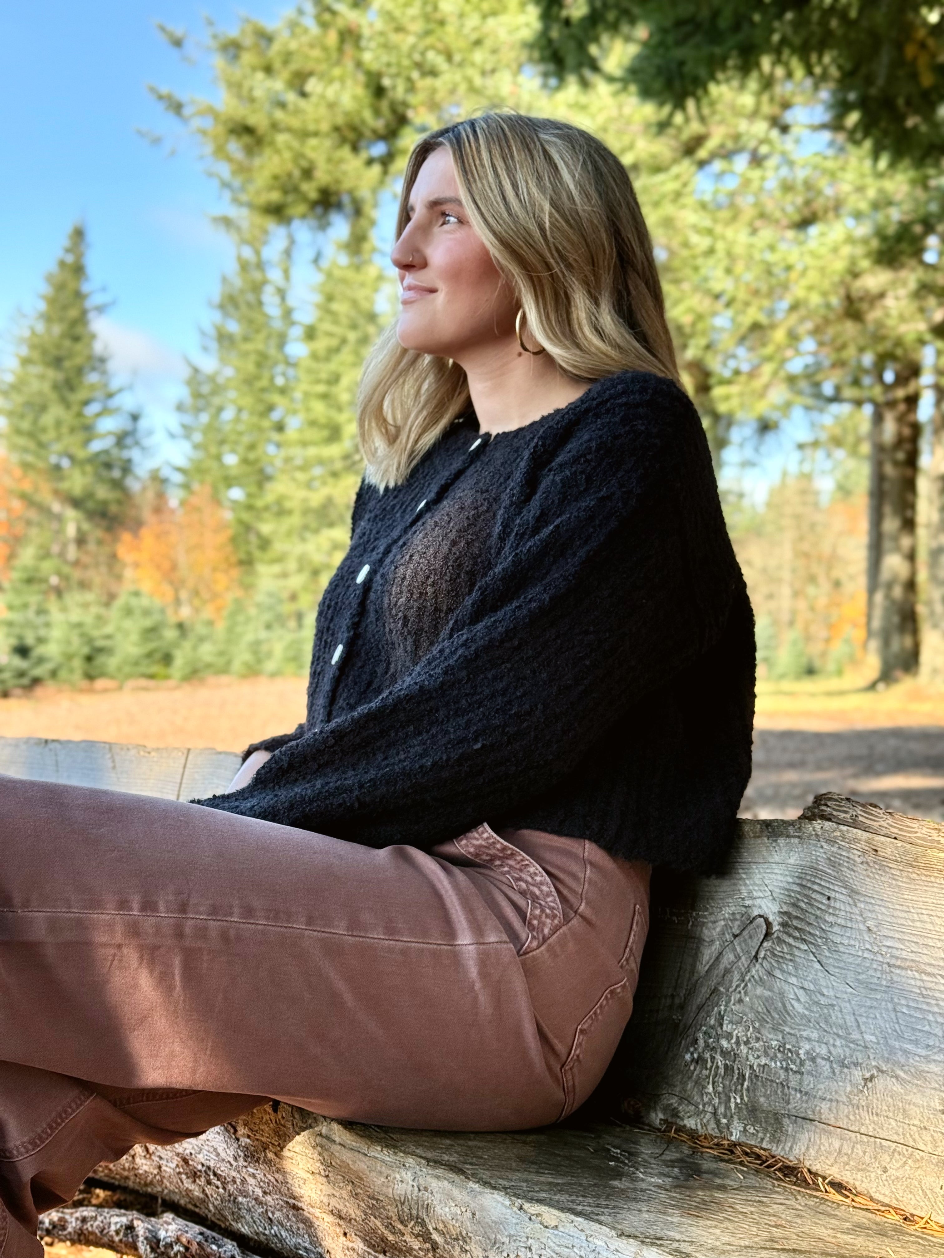 Acorn Cardigan - BLACK - willows clothing Cardigan