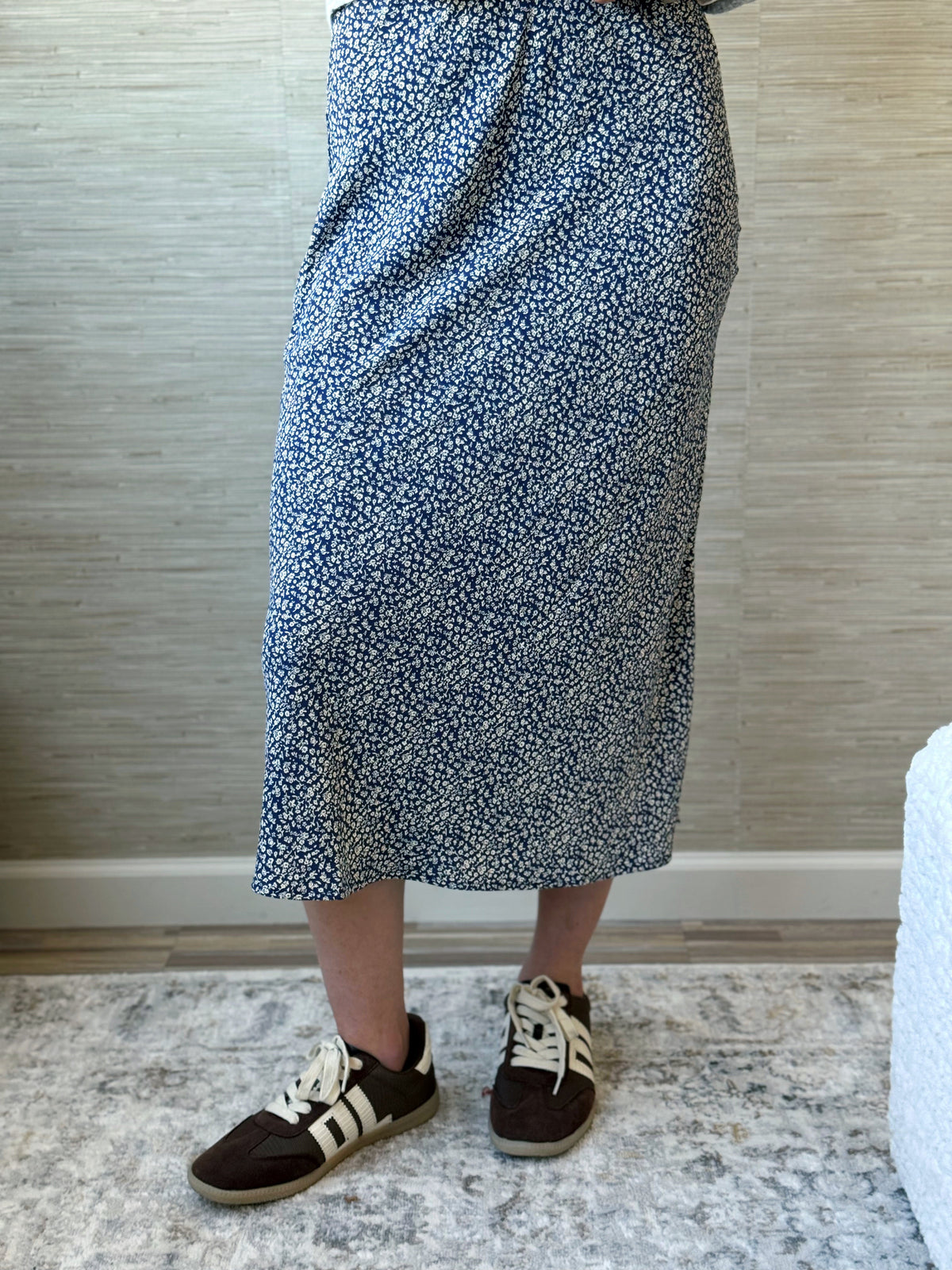 Adelynn Skirt - INDIGO - willows clothing MIDI SKIRT