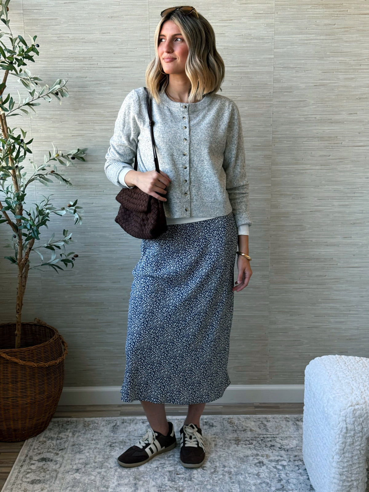 Adelynn Skirt - INDIGO - willows clothing MIDI SKIRT