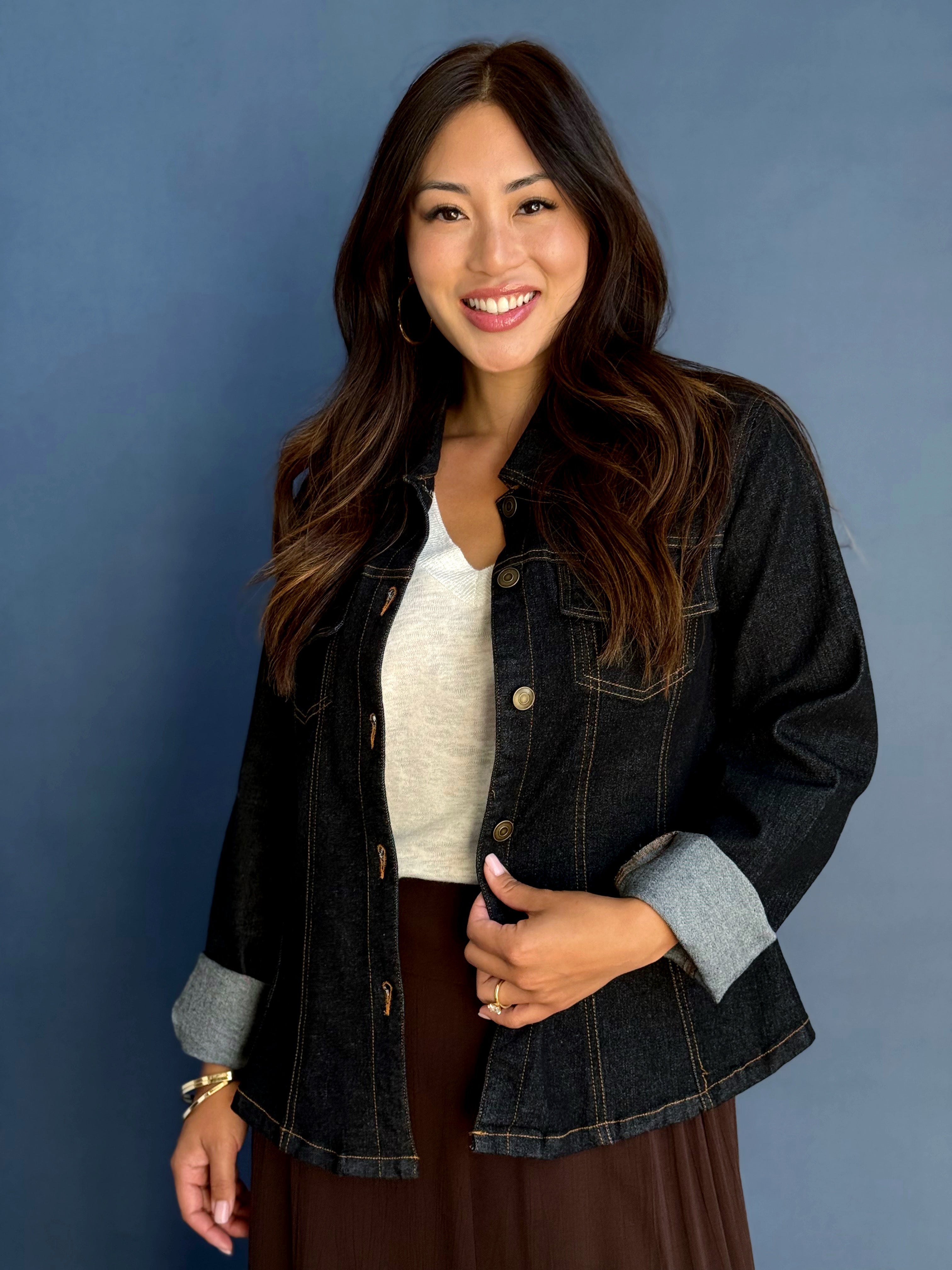 After Hours Denim Jacket - BLACK - willows clothing DENIM JACKET