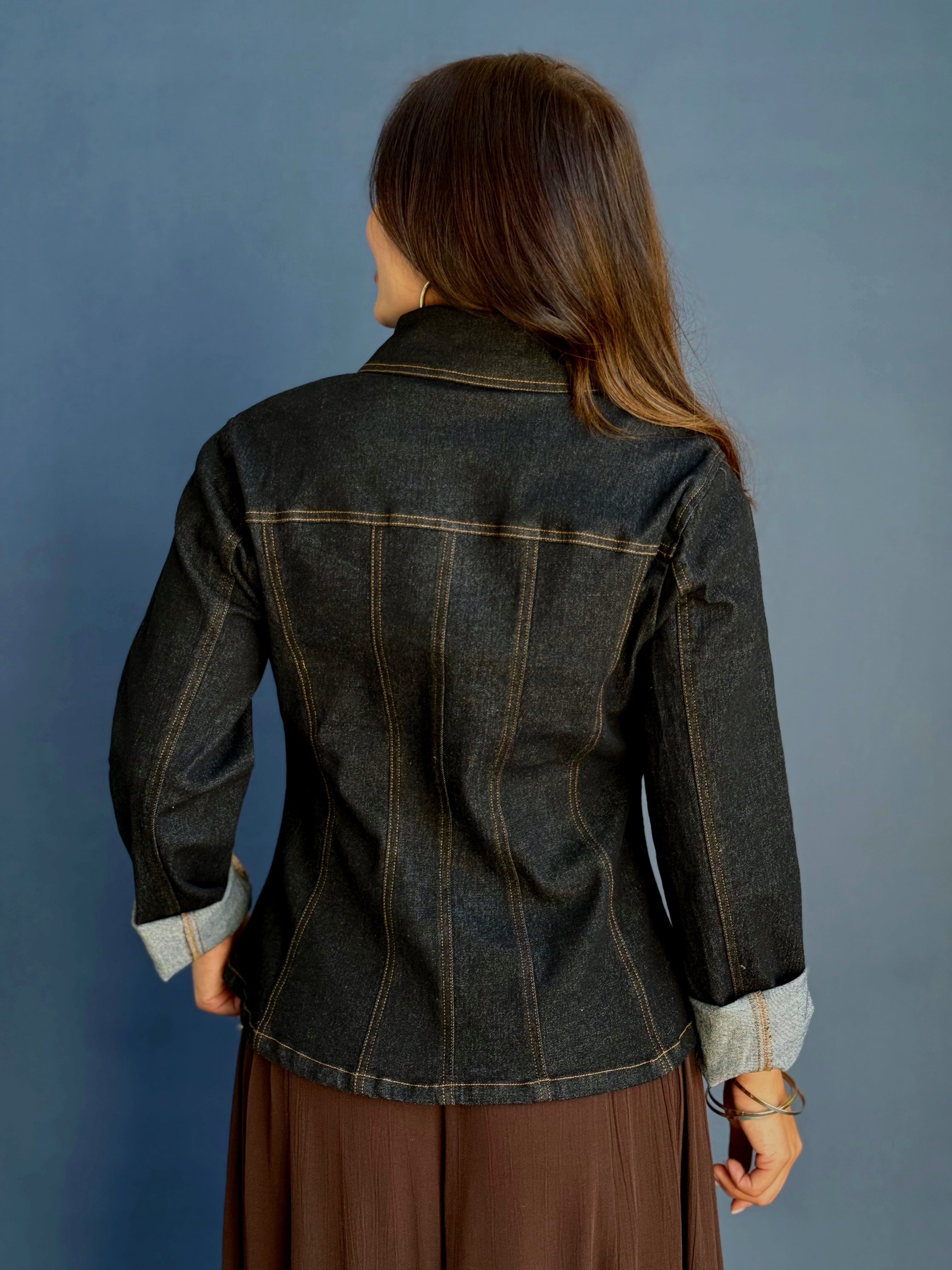 After Hours Denim Jacket - BLACK - willows clothing DENIM JACKET