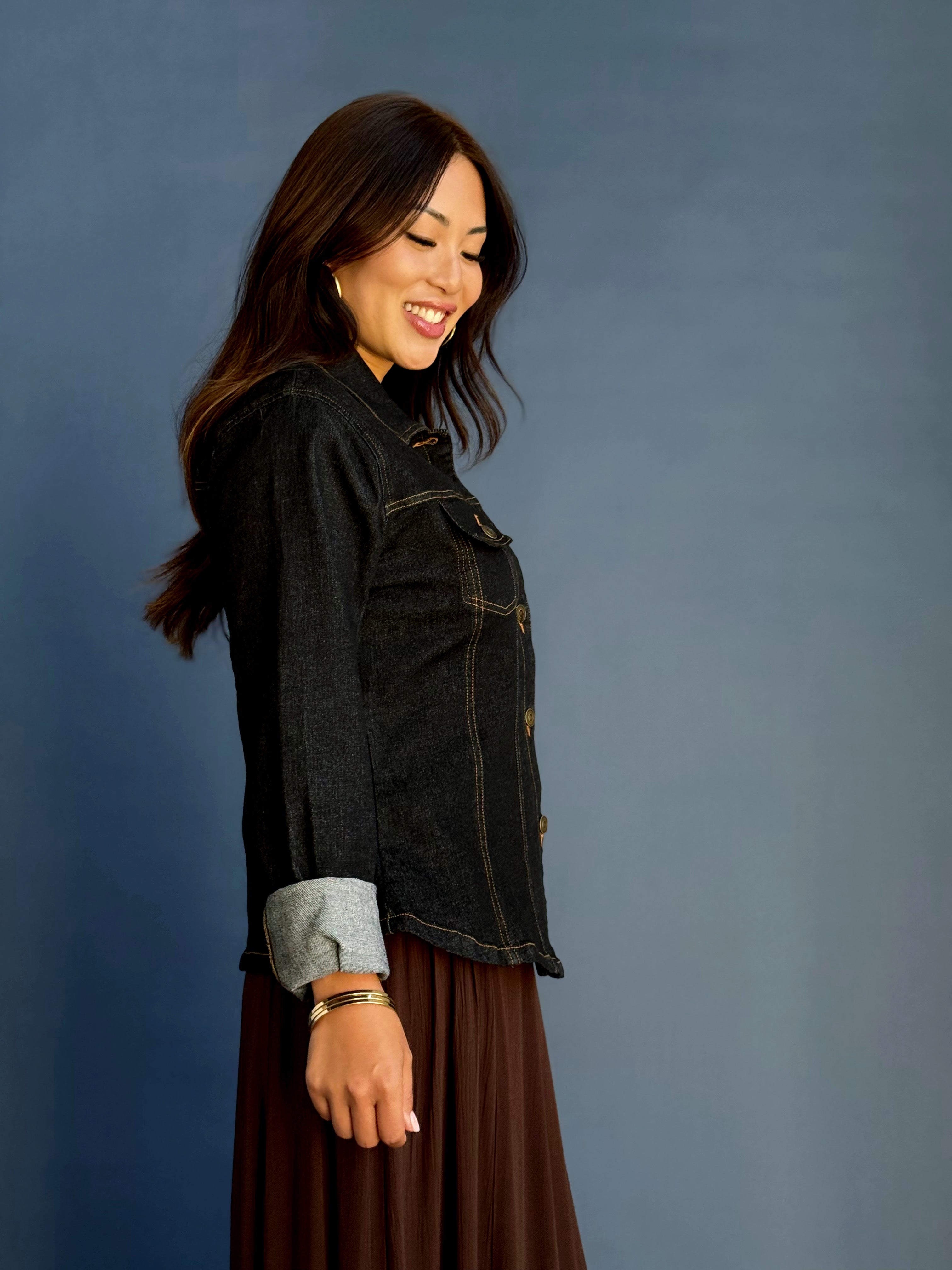 After Hours Denim Jacket - BLACK - willows clothing DENIM JACKET